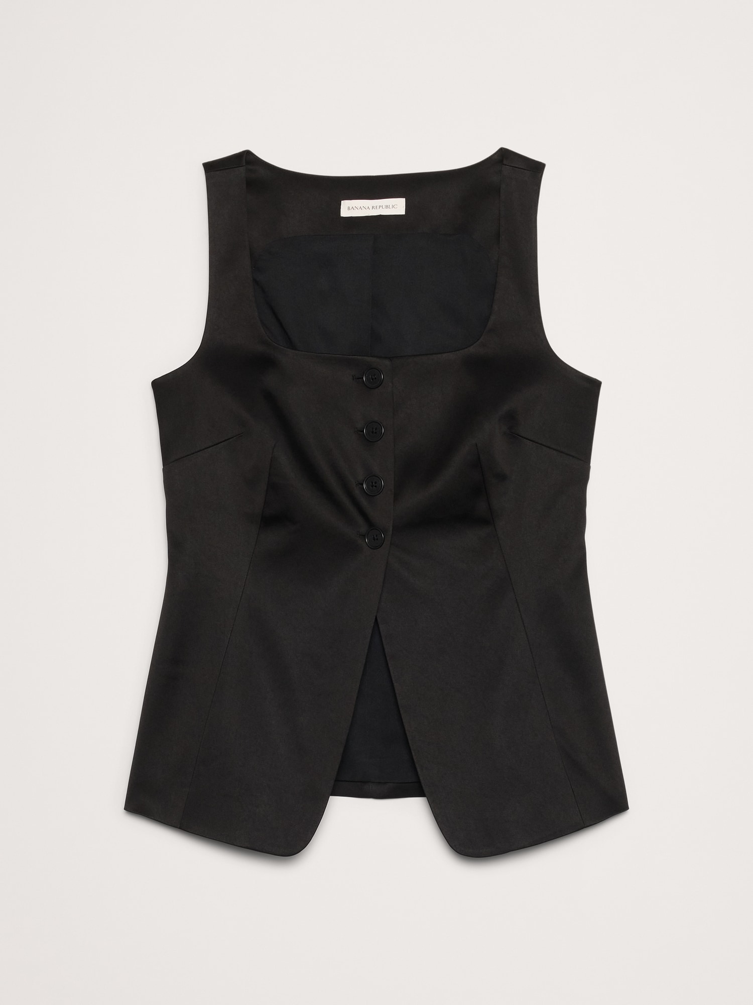 Image number 5 showing, Satin Square-Neck Long Vest