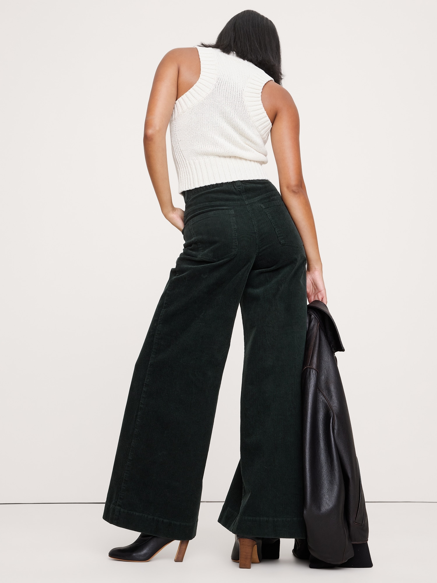 Image number 8 showing, High-Rise Wide-Leg Corduroy Pull-On Pant