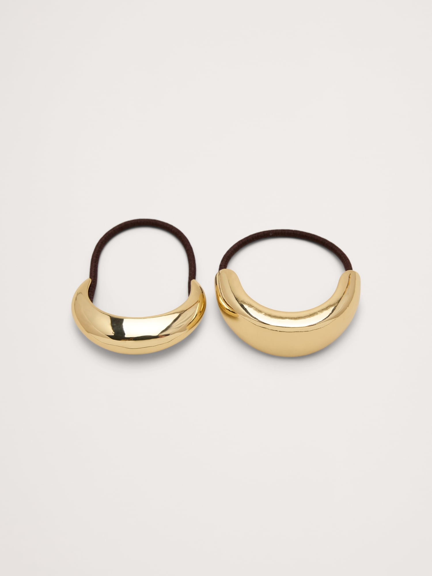 Metal Accent Hair Tie 2-Pack - Gold