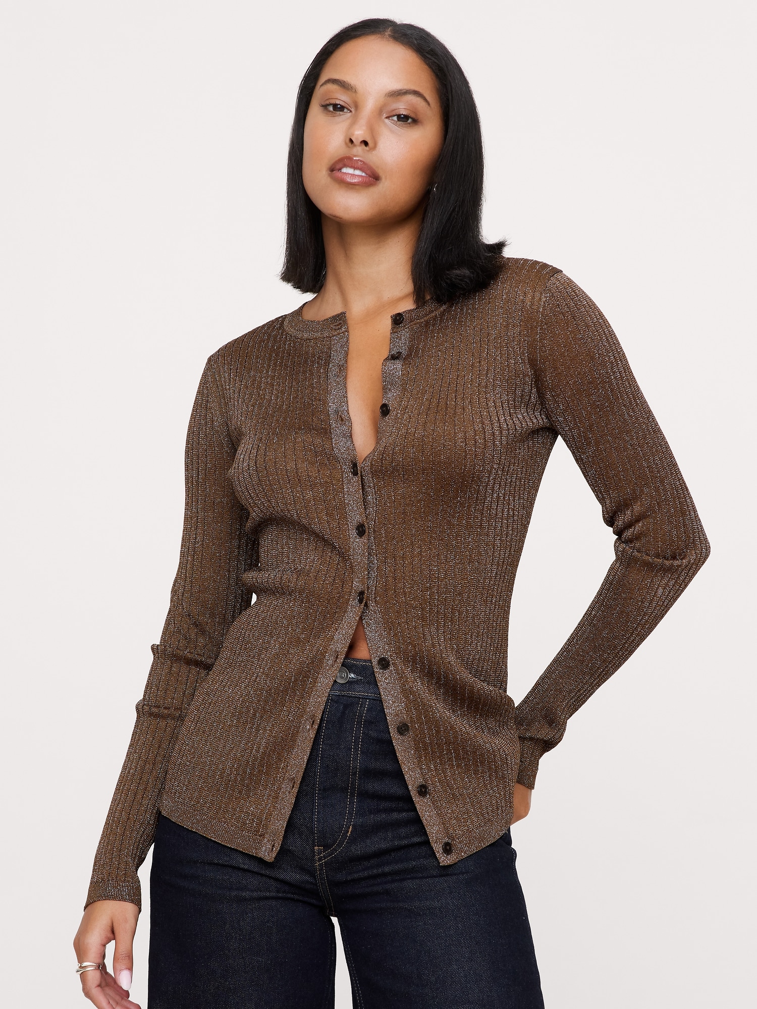 Cardigan métallisé - Bronze