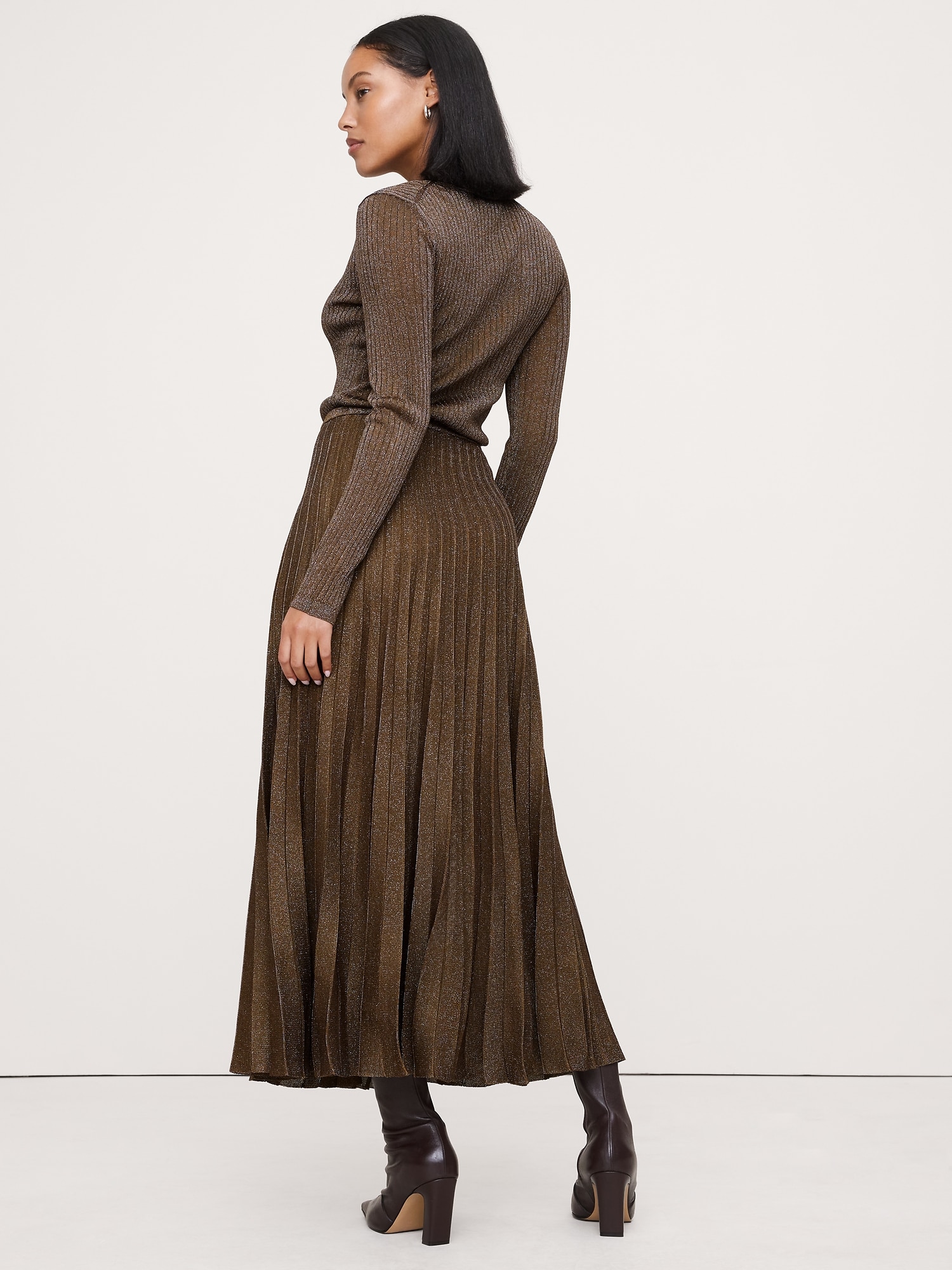 Image number 2 showing, Pleated Metallic Sweater Skirt