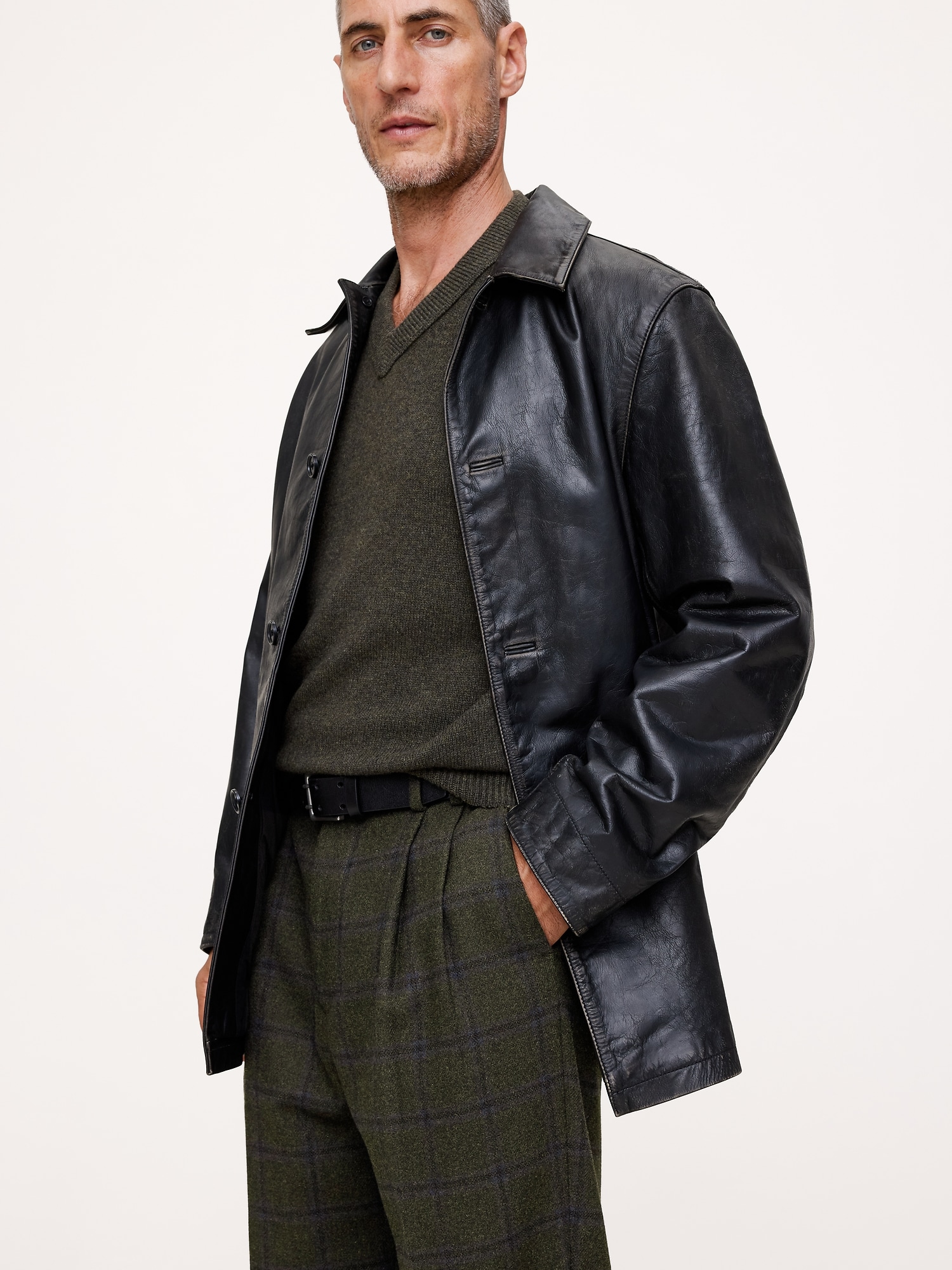 Image number 3 showing, Straight Flannel Pleated Dress Pant