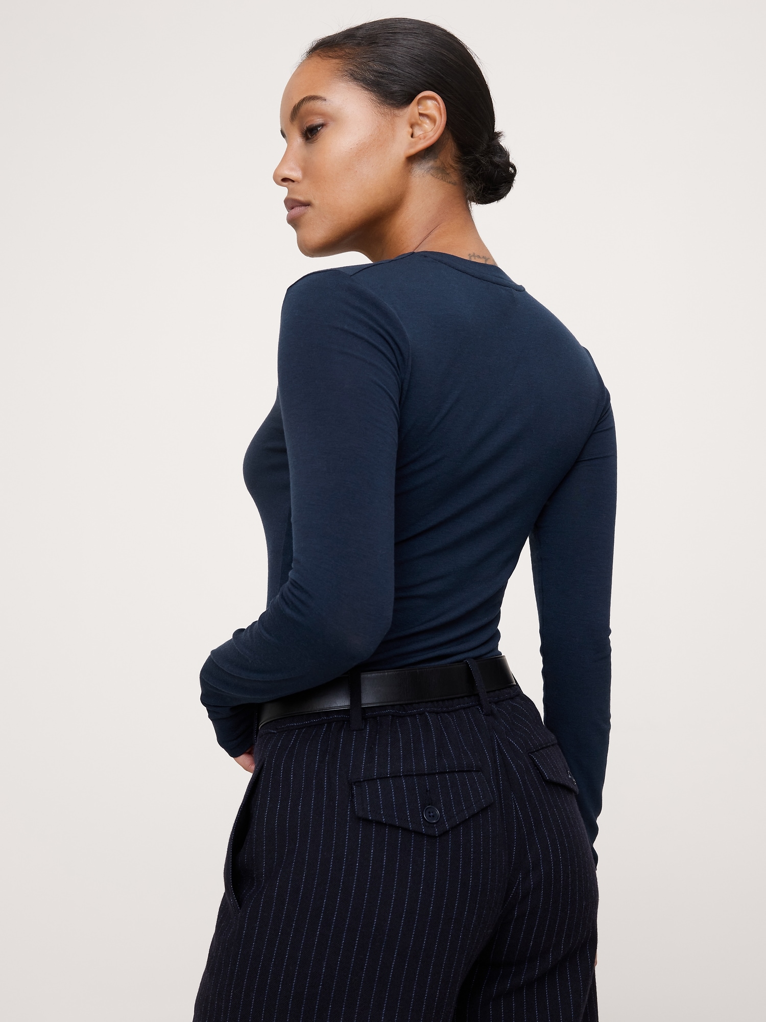Image number 2 showing, Luxe Wool-Blend Crew-Neck T-Shirt