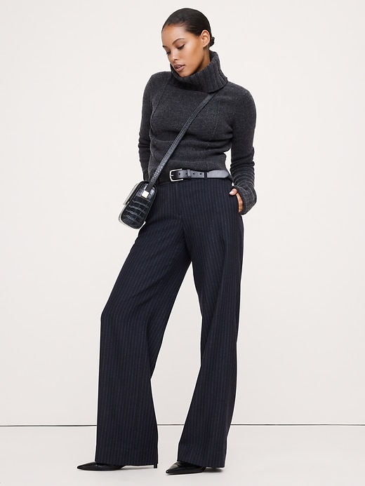 The Everyday Wide-Leg Pant in Flannel | Banana Republic