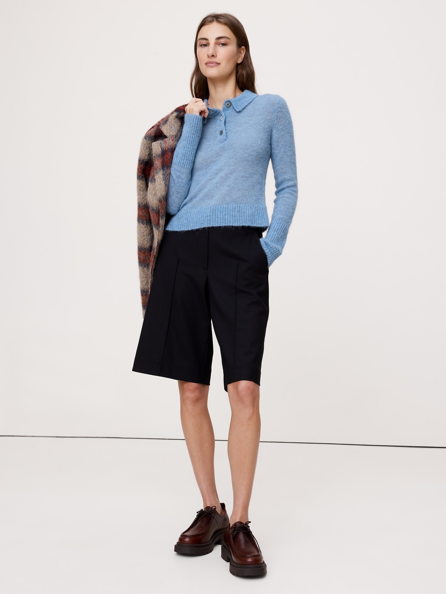 Image number 1 showing, Italian Alpaca-Wool Sweater Polo