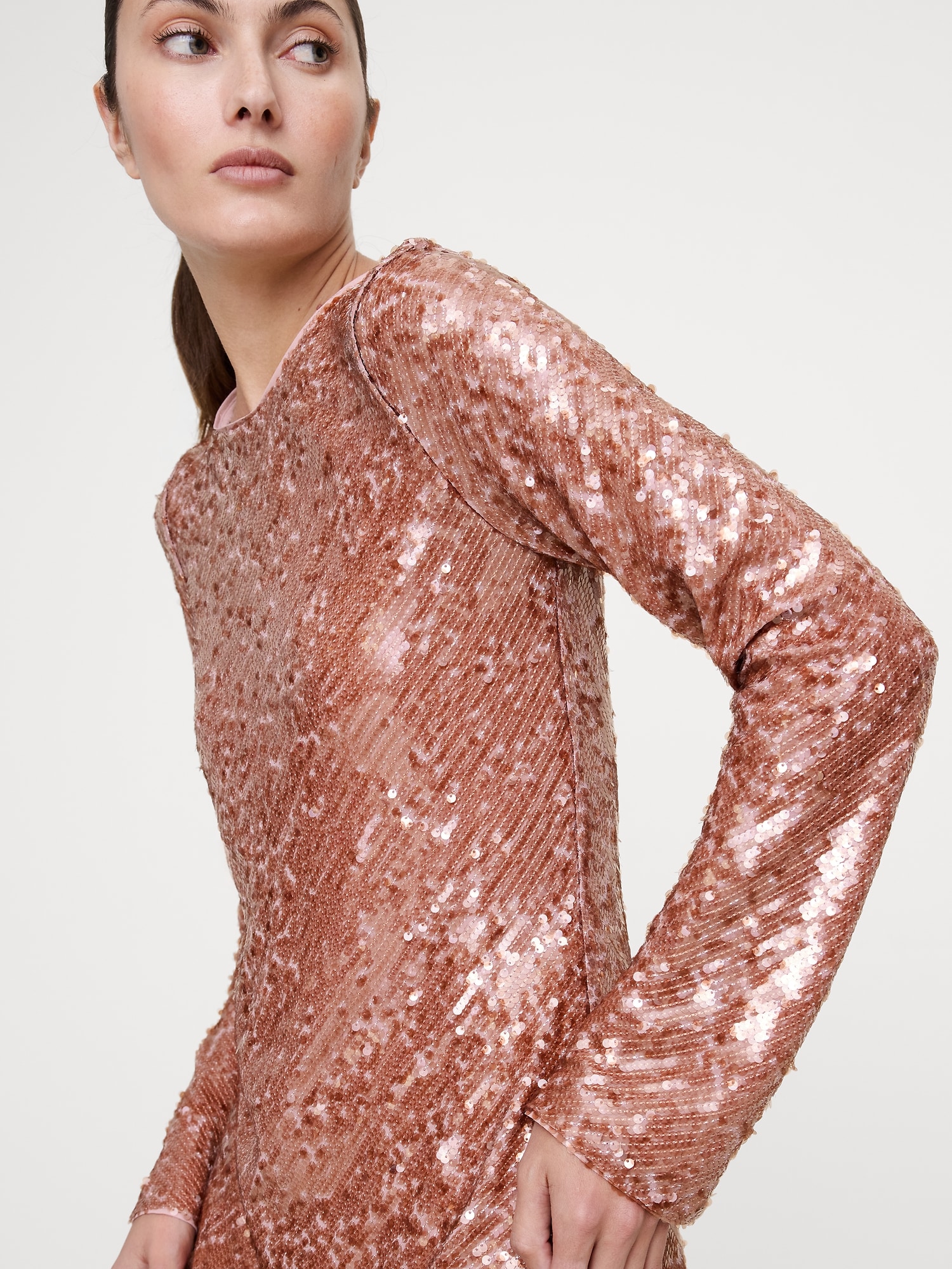 Image number 3 showing, Bias-Cut Sequin Maxi Dress