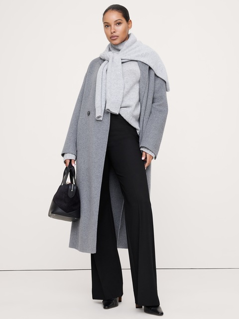 PANTALON MODERNE ÉVASÉ À TAILLE HAUTE EN TISSU URBAIN EXTENSIBLE