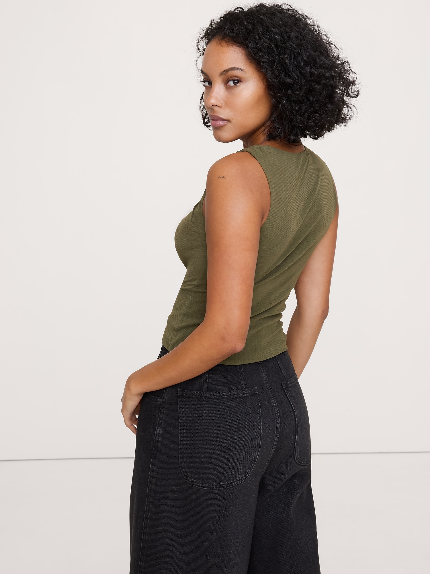 Image number 2 showing, Mesh Twisted-Shoulder Top