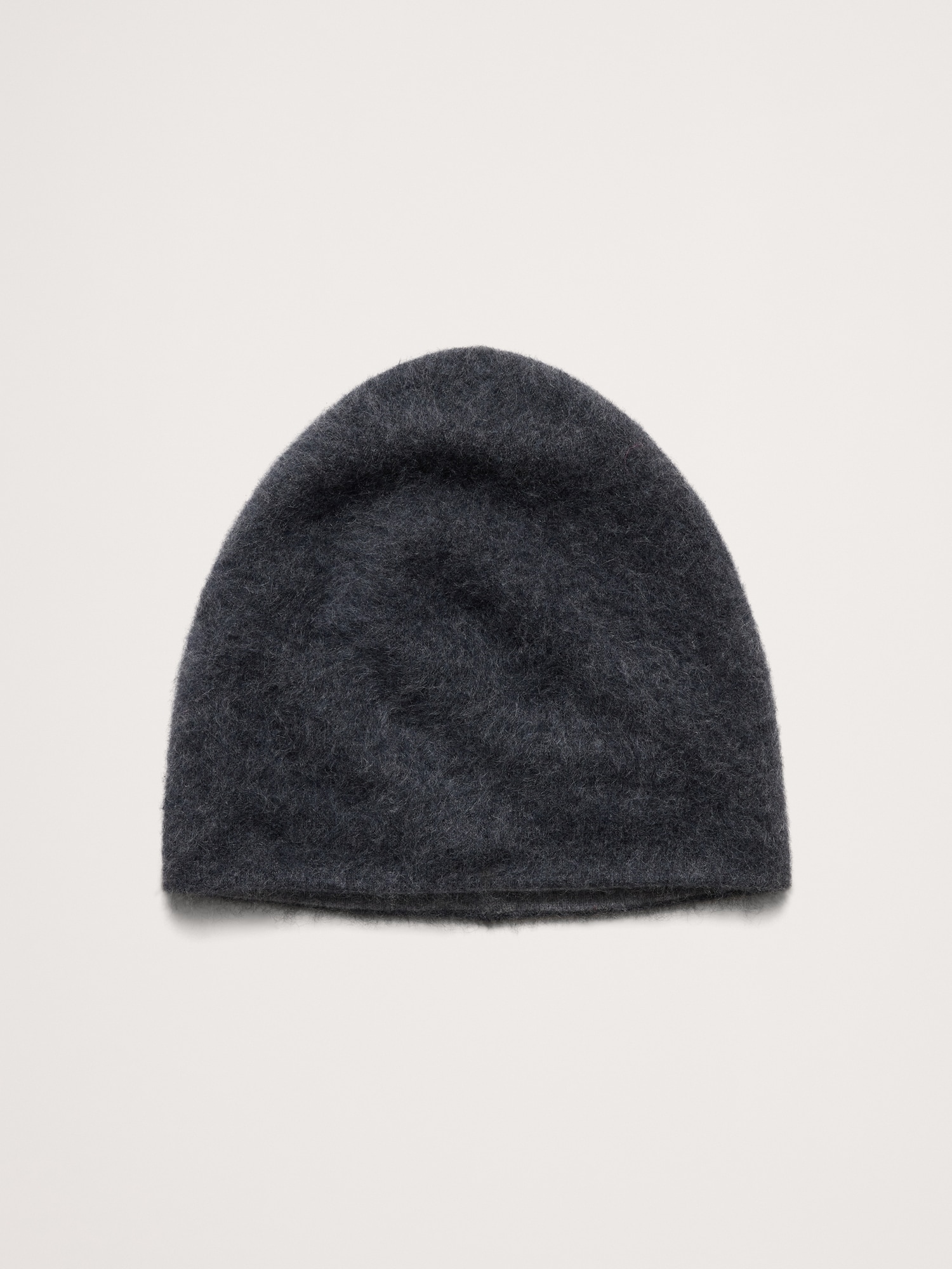 Reversible Brushed Wool-Cashmere Beanie - Charcoal Gray & Light Gray