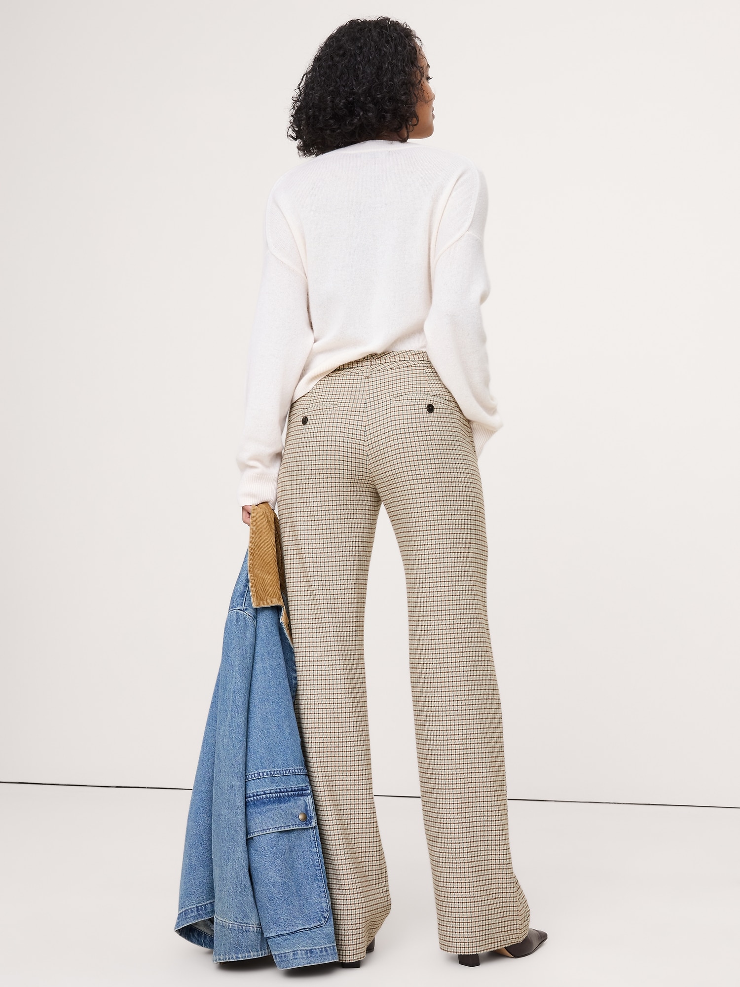 Image number 2 showing, Mid-Rise Bootcut Italian Flannel Belted Pant