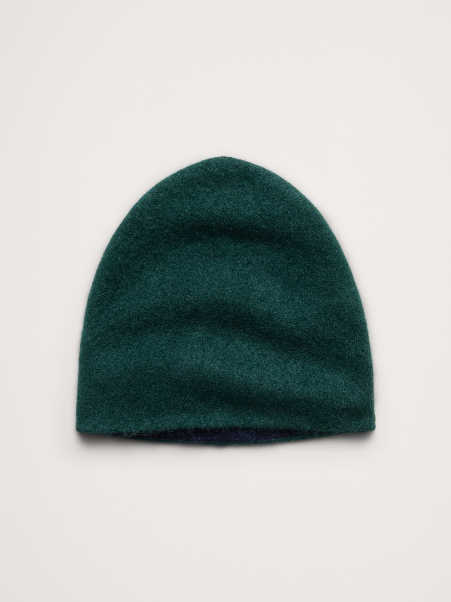 Reversible Brushed Wool-Cashmere Beanie - Highland Green & Navy Blue