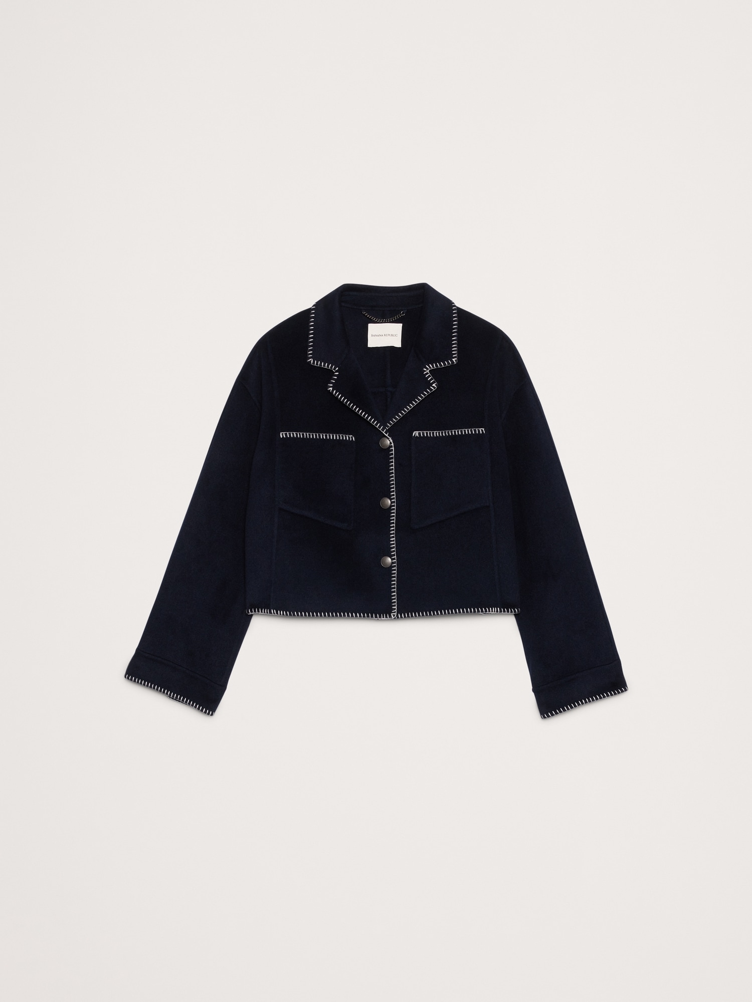 Image number 4 showing, Double-Faced Short Jacket with Blanket Stitch