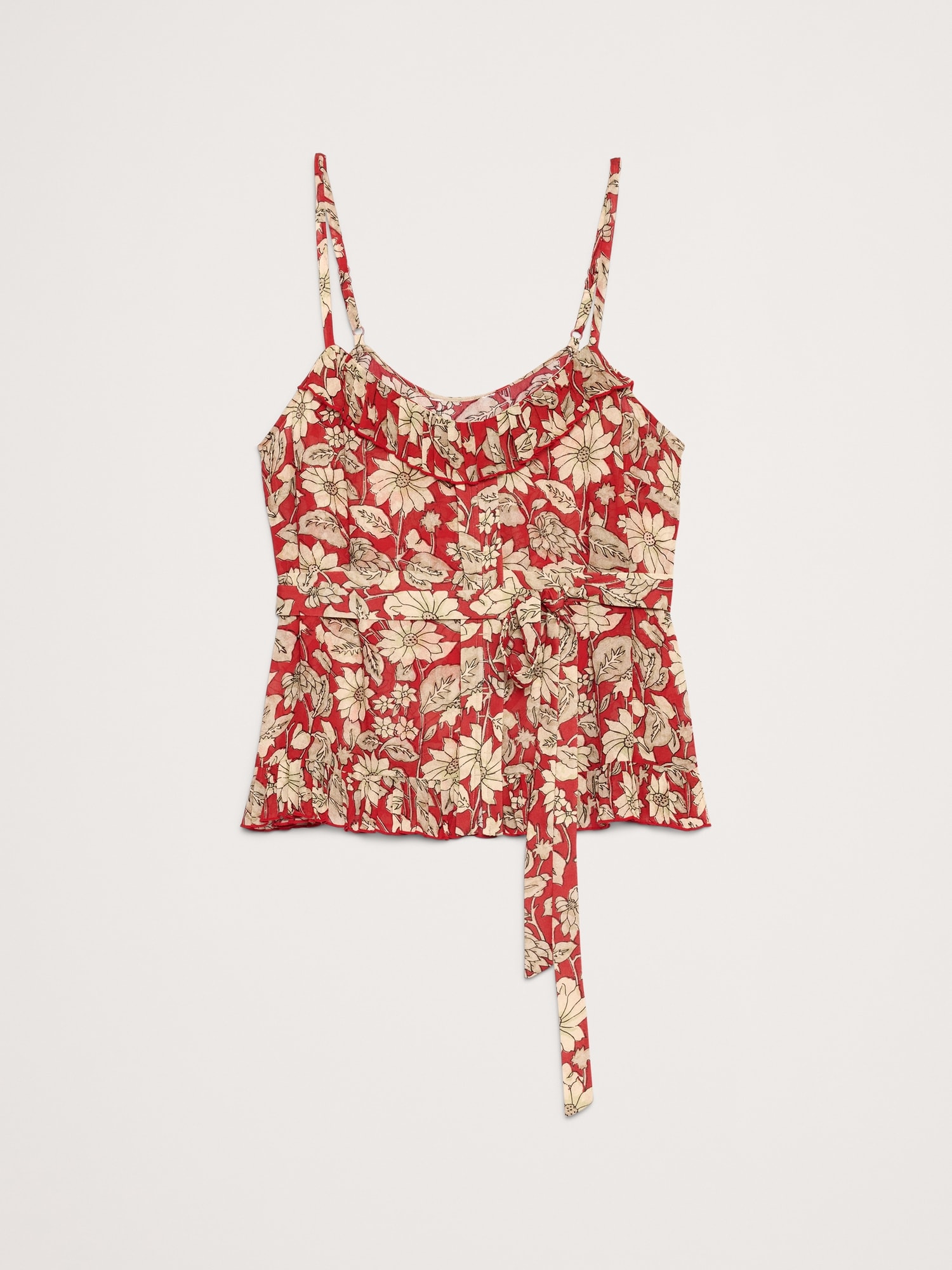 L'image numéro 7 présente Camisole à volants en crêpe georgette