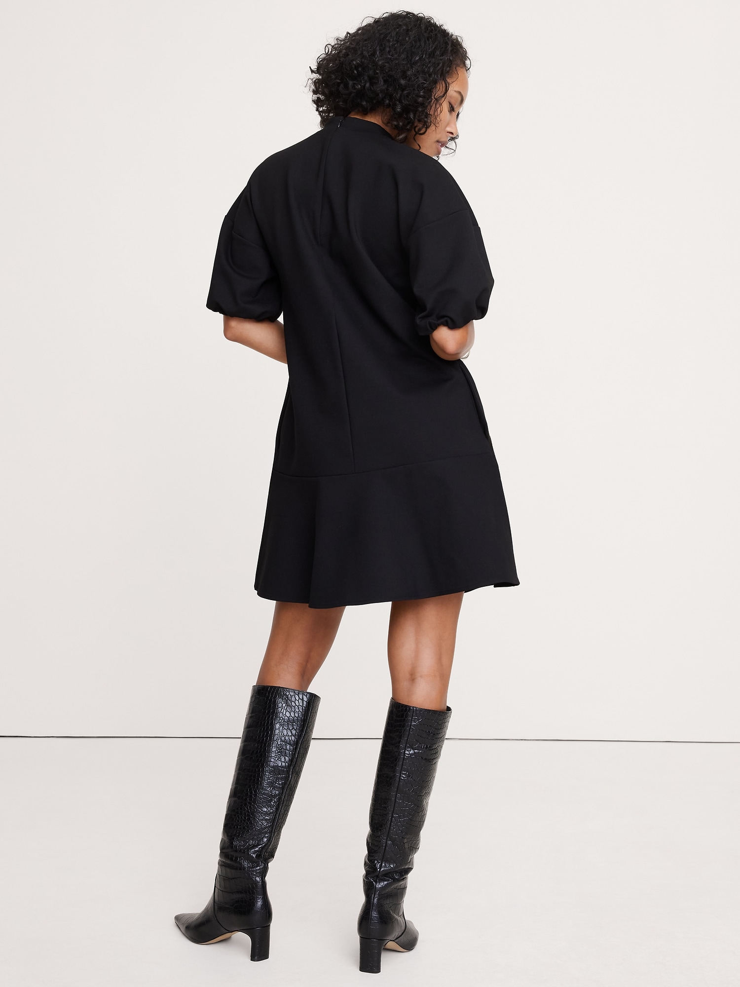 Image number 2 showing, Everywhere Ponte Puff-Sleeve Mini Dress