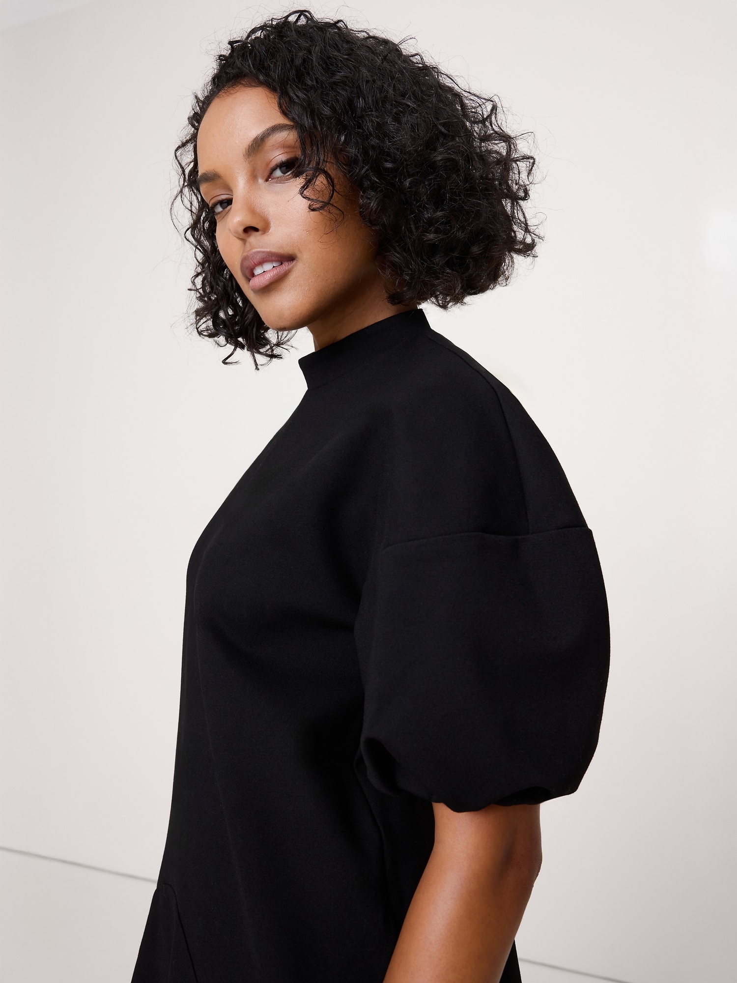 Image number 3 showing, Everywhere Ponte Puff-Sleeve Mini Dress