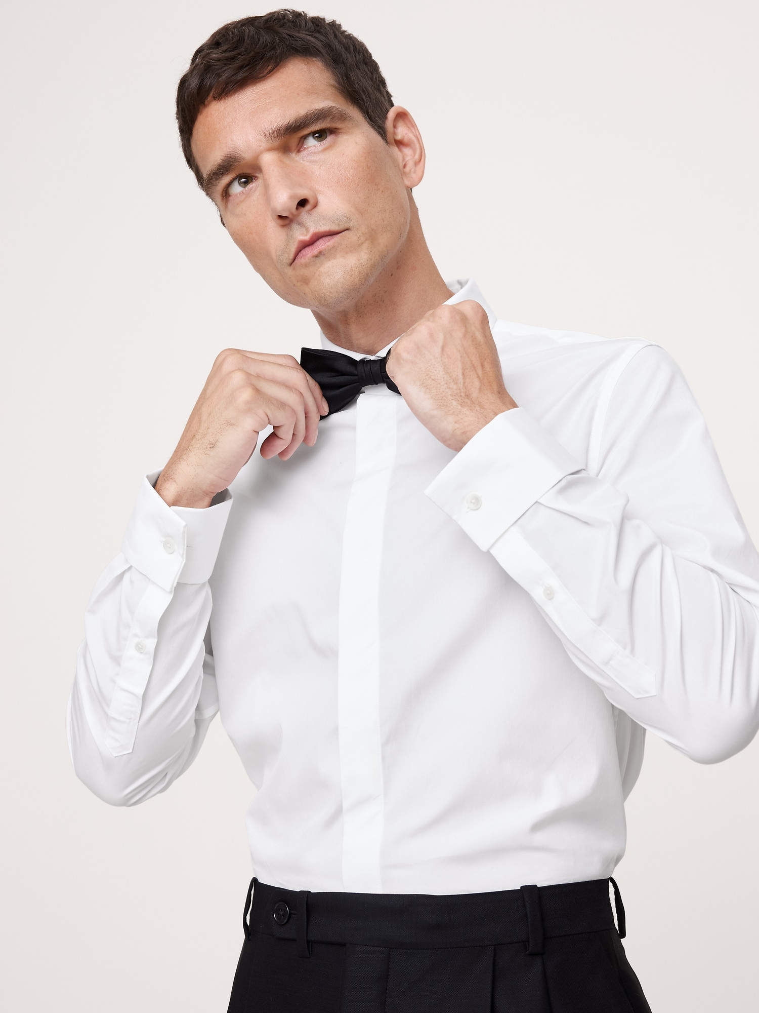 L'image numéro 4 présente Chemise smoking ajustée en popeline