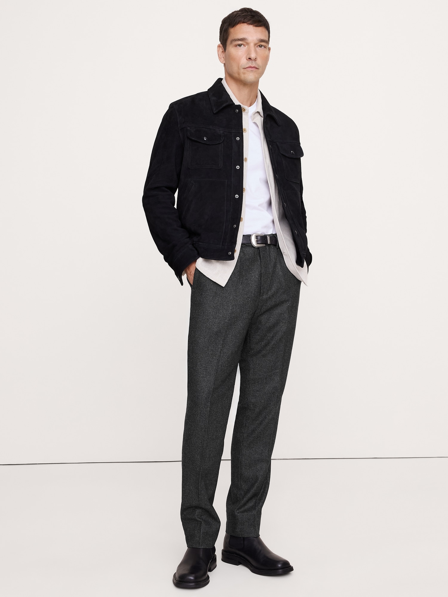 Image number 1 showing, Slim Italian Flannel Dress Pant