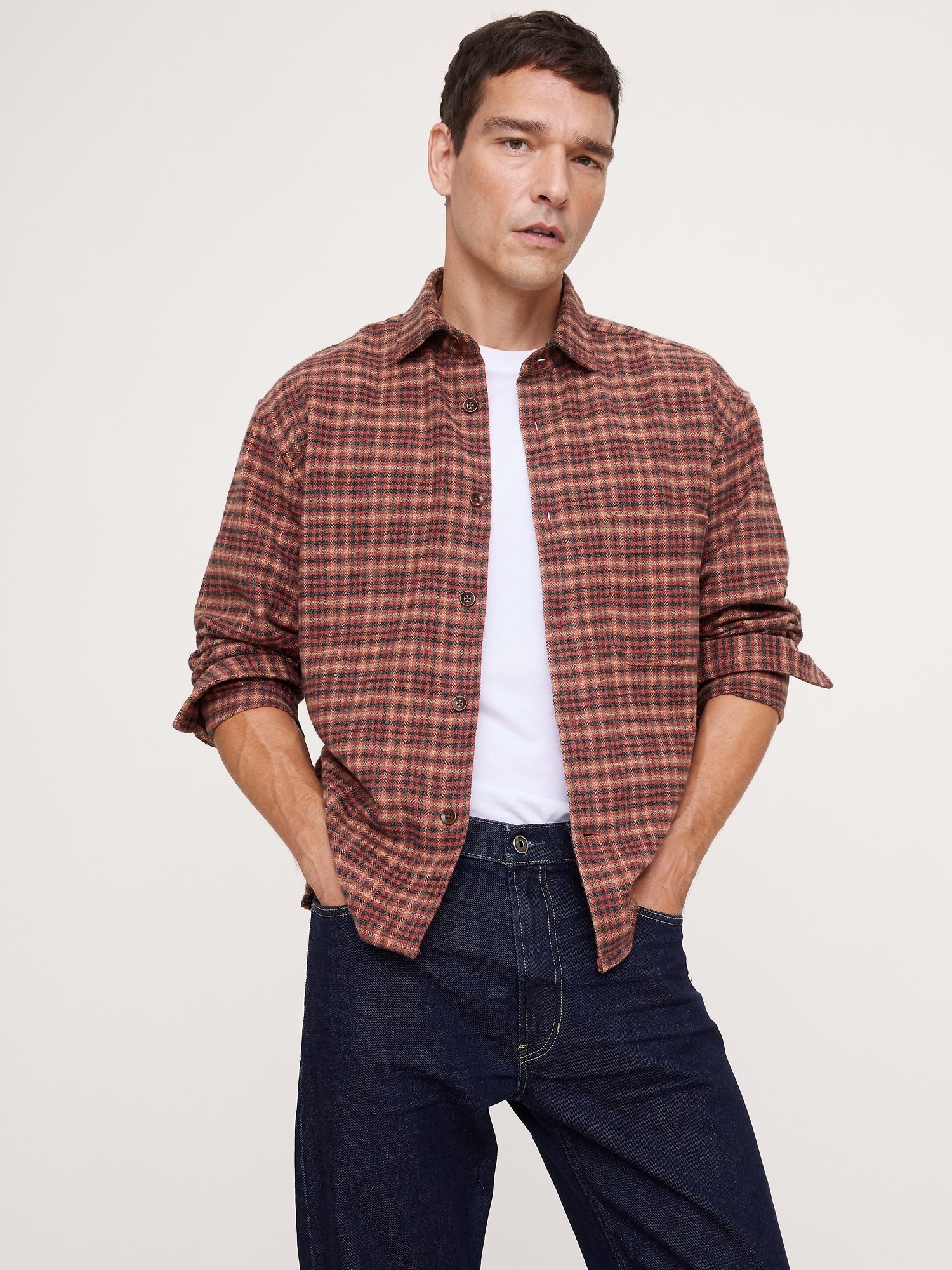 Image number 1 showing, Relaxed-Fit Flannel Overshirt