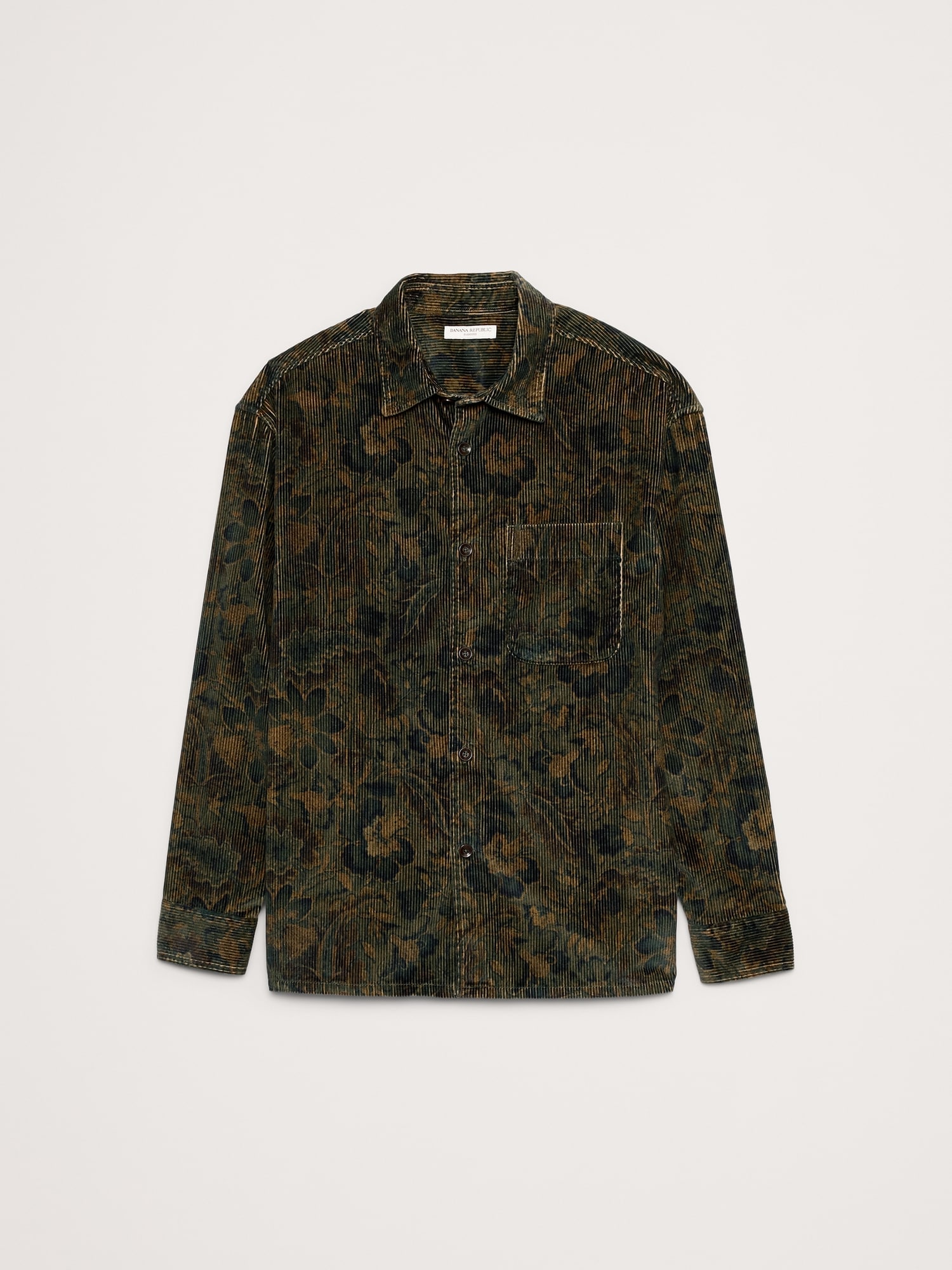 Relaxed-Fit Floral Corduroy Overshirt