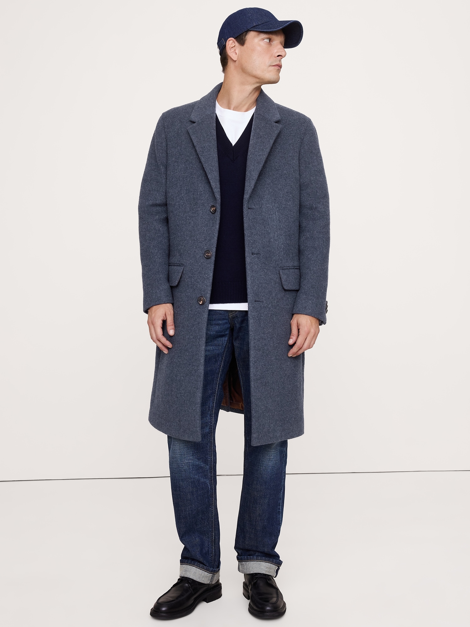 Image number 1 showing, Italian Melton Wool-Blend Top Coat