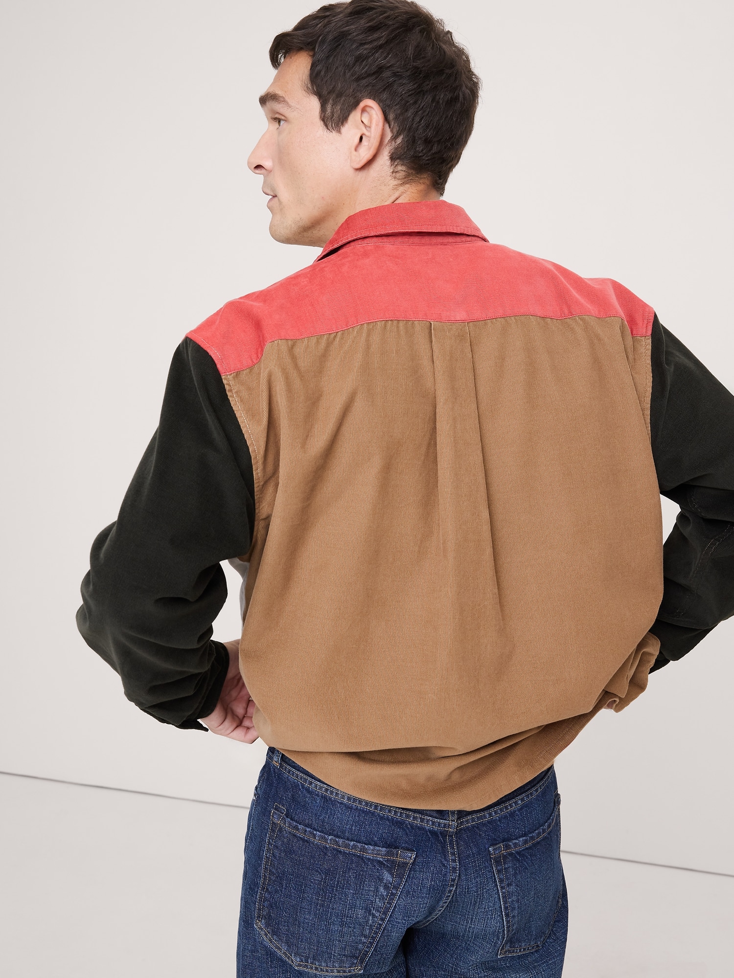 Image number 2 showing, Loose-Fit Colorblock Corduroy Shirt