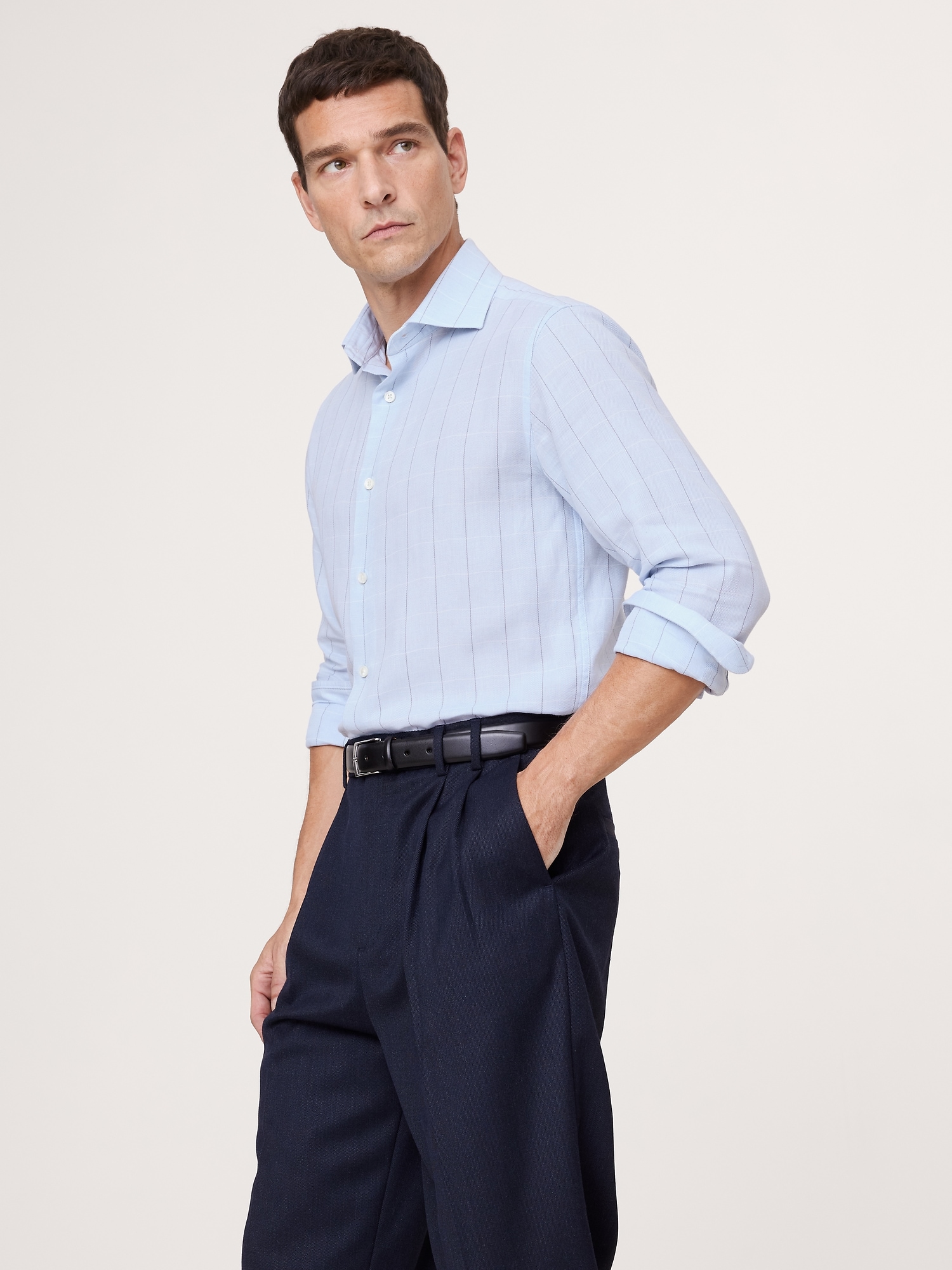 Image number 1 showing, Slim-Fit Cotton-Cashmere Dress Shirt