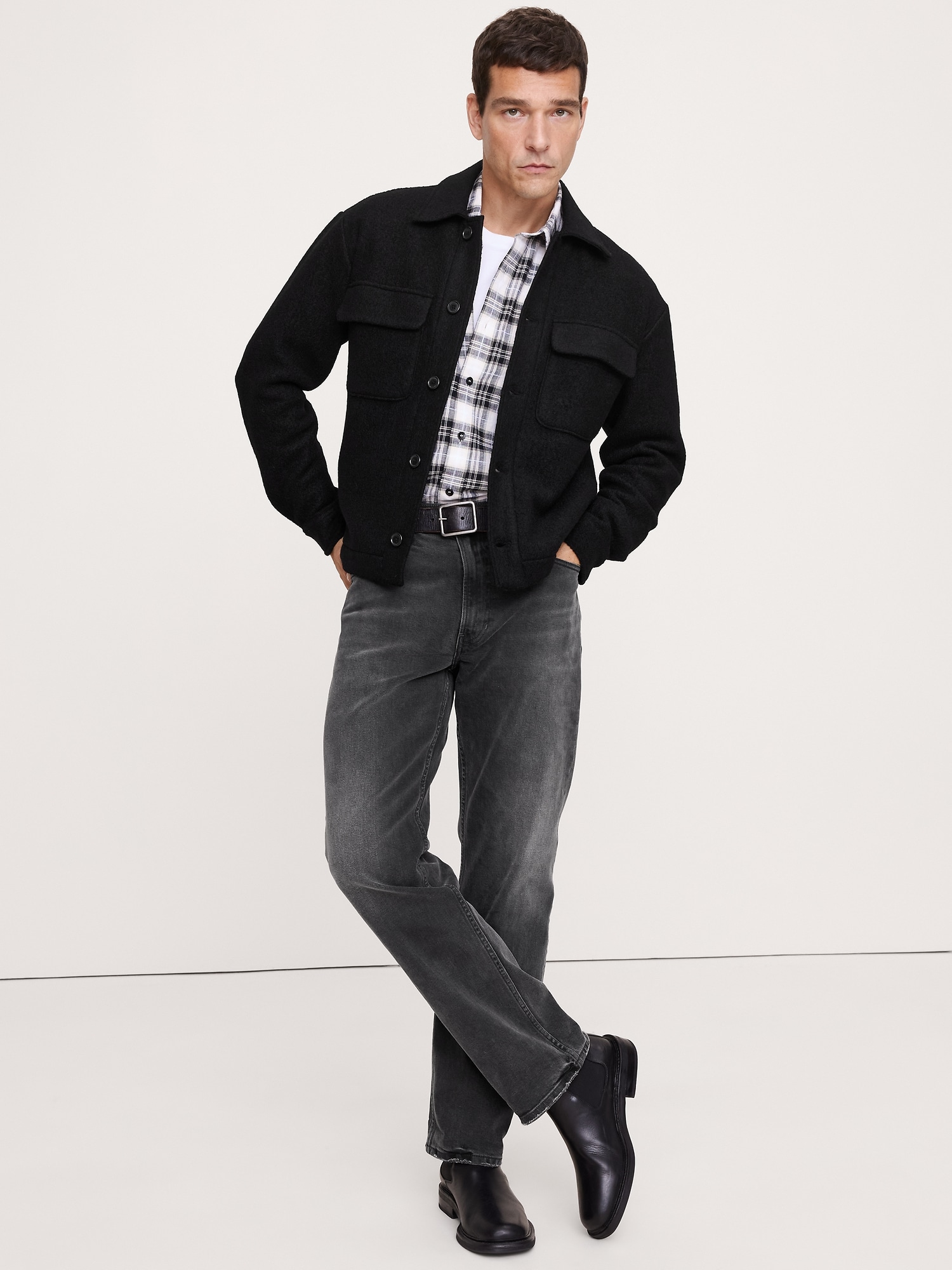 Image number 1 showing, Boiled Wool-Blend Shirt Jacket