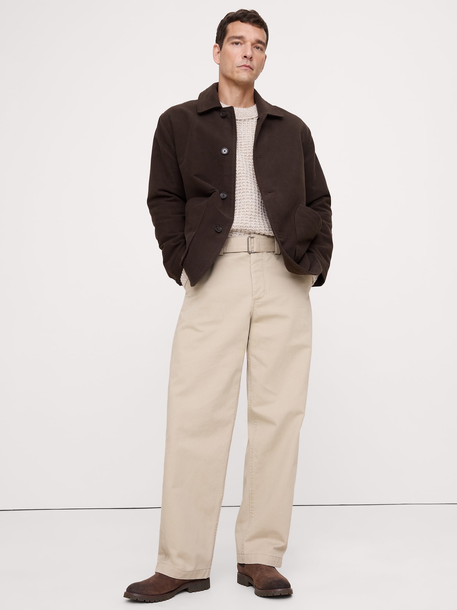 Italian Moleskin Barn Jacket - Dark Brown