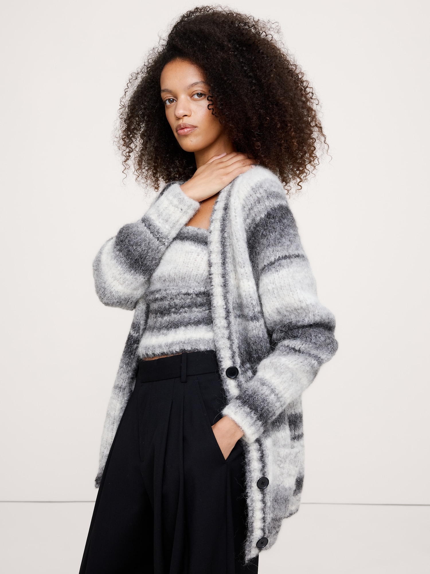 Image number 1 showing, Italian Alpaca-Blend Cardigan