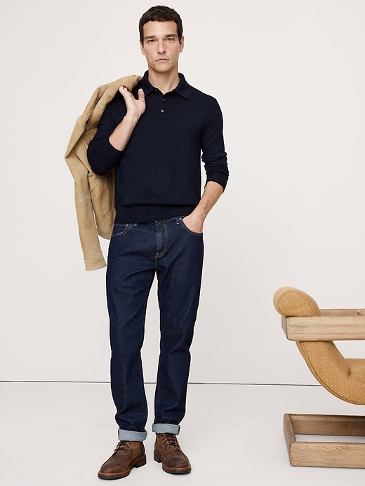 Merino Long-Sleeve Sweater Polo | Banana Republic