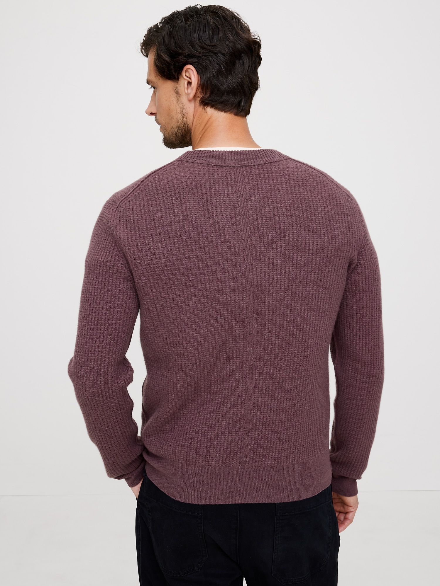 Image number 3 showing, Italian Merino-Cashmere Waffle-Knit Sweater