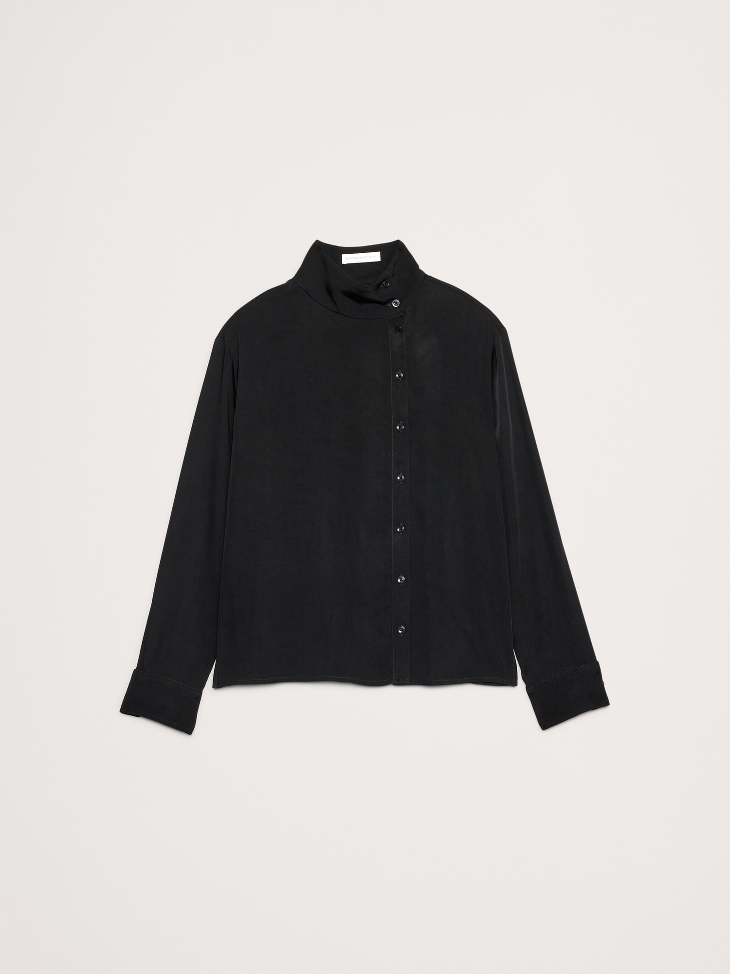 Image number 7 showing, Drapey Twill Asymmetrical Button-Front Blouse