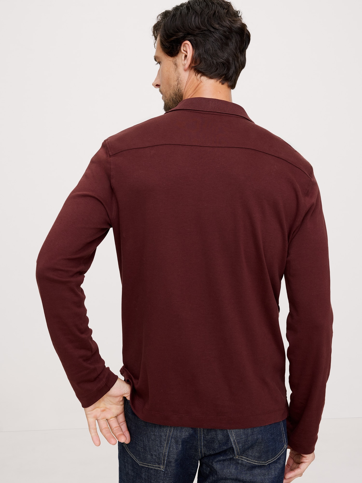 Image number 2 showing, Luxury-Touch Long-Sleeve Polo