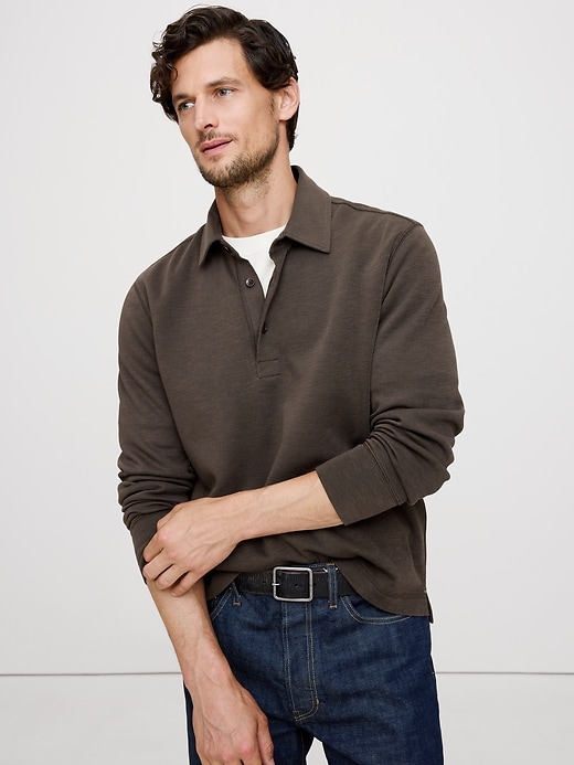 Slub Double-Knit Polo | Banana Republic