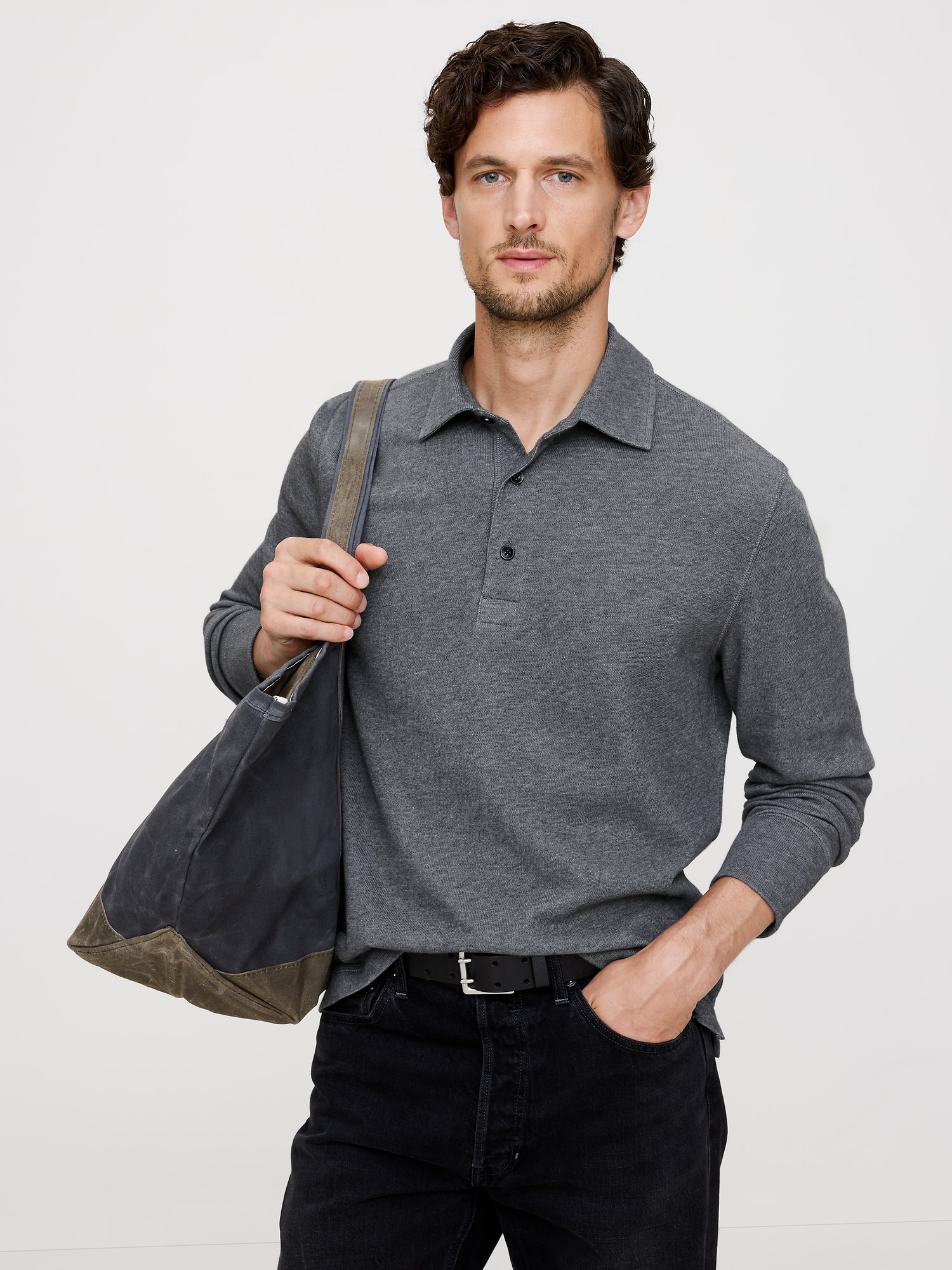 Slub Double-Knit Polo