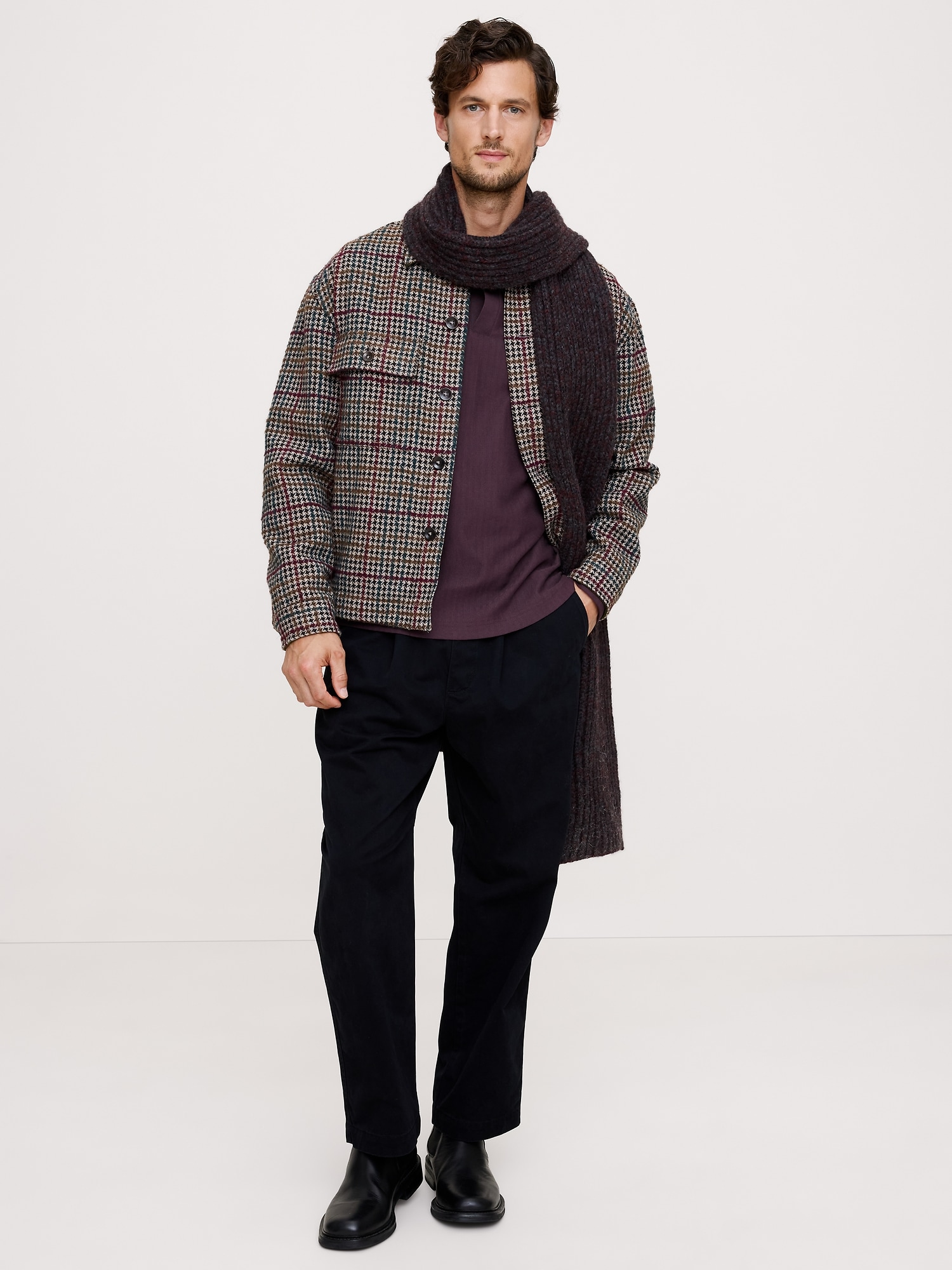 Image number 3 showing, Herringbone Cotton Long-Sleeve Polo