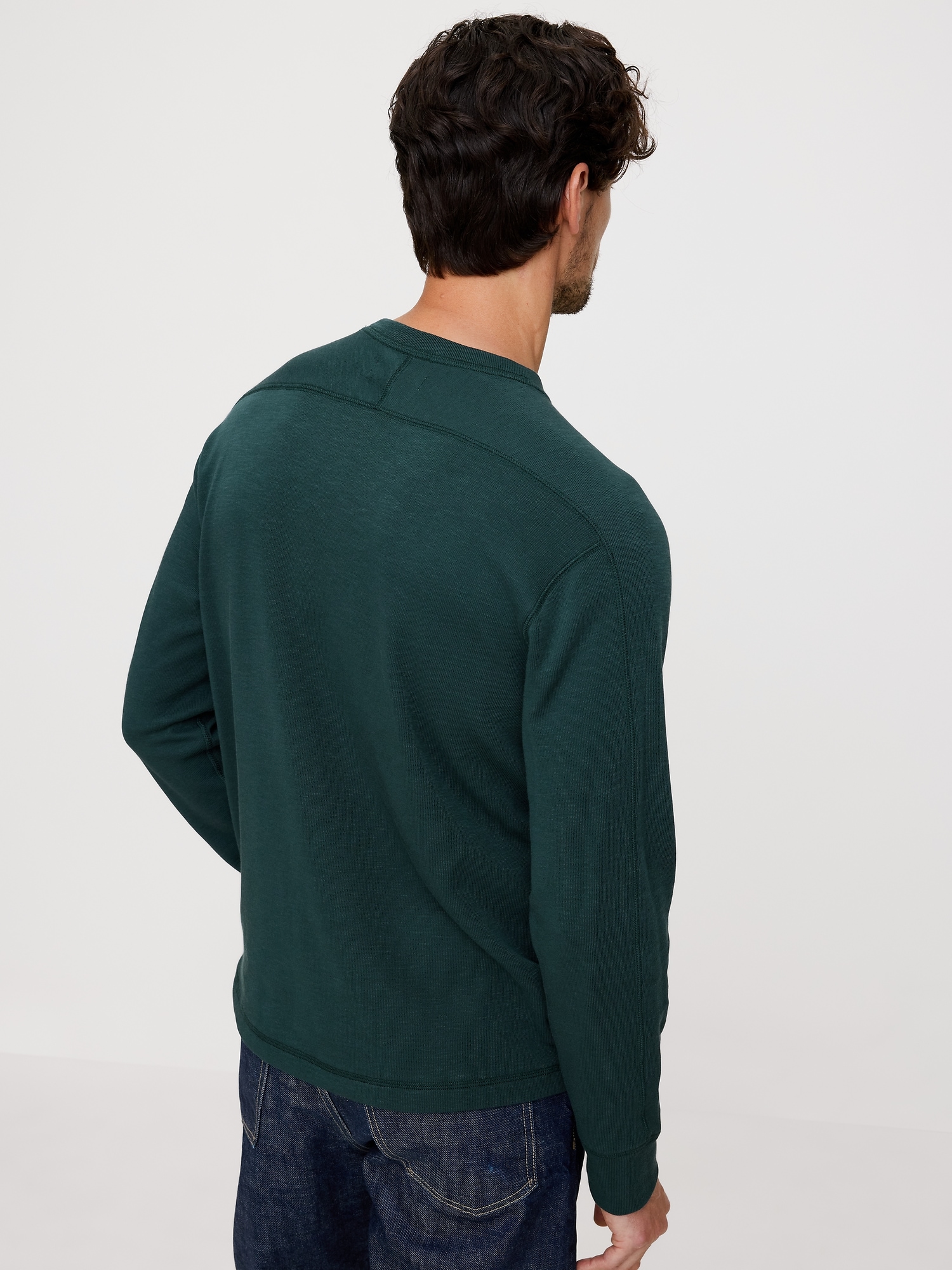 L'image numéro 5 présente T-shirt ras du cou en tricot double de fil flammé