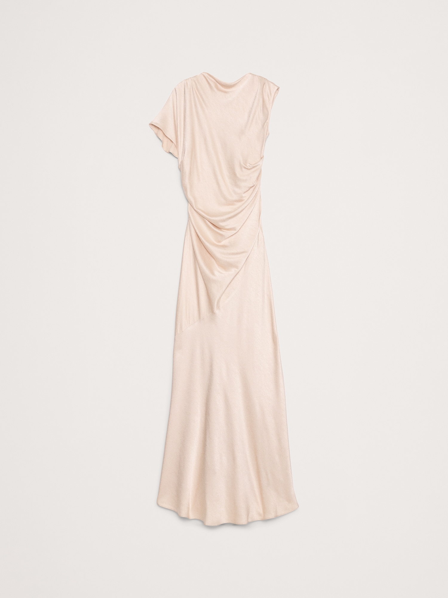 Image number 4 showing, Asymmetrical Hammered Satin Draped Maxi Dress