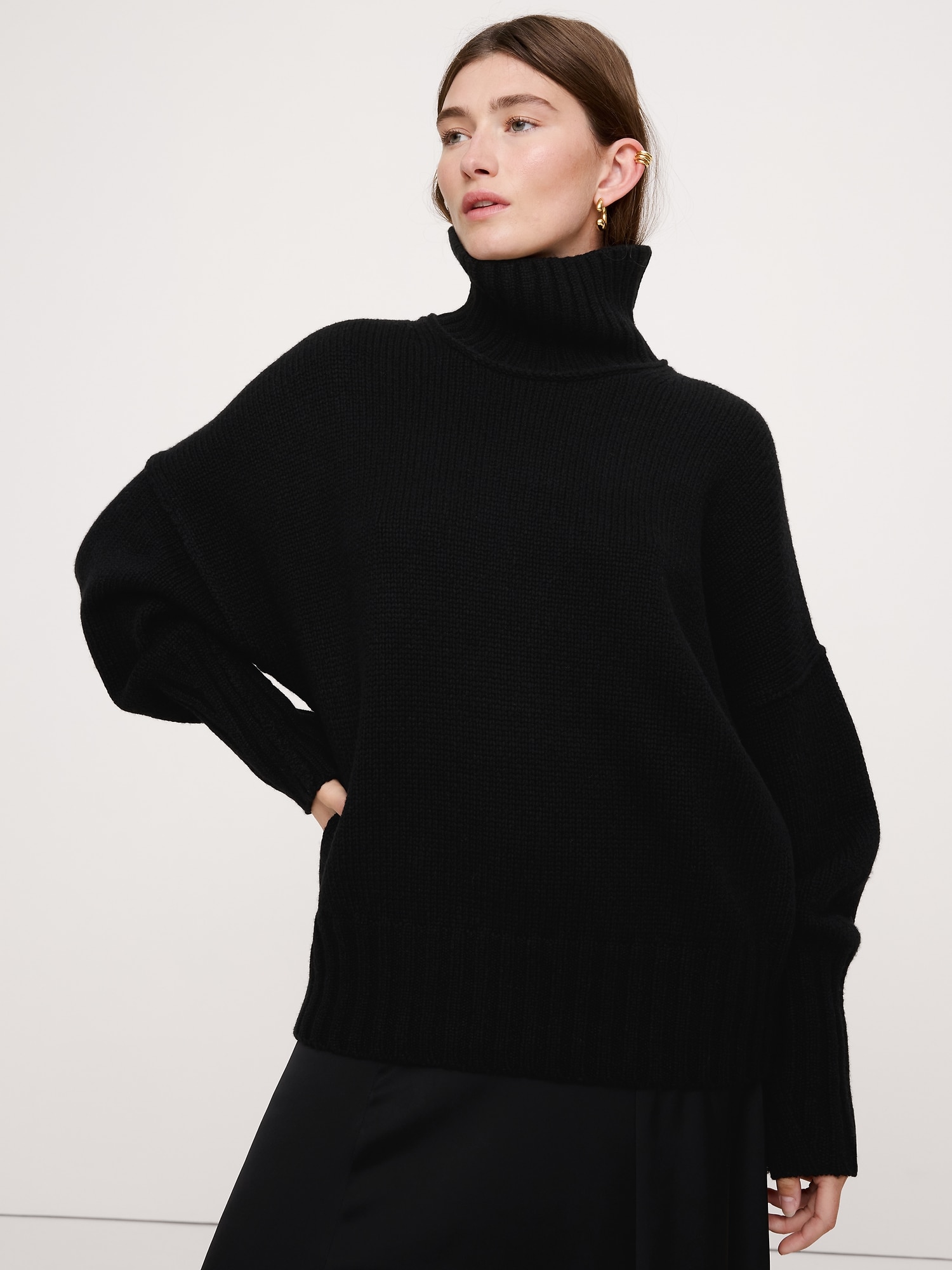 Image number 1 showing, Italian Merino-Blend Turtleneck Sweater