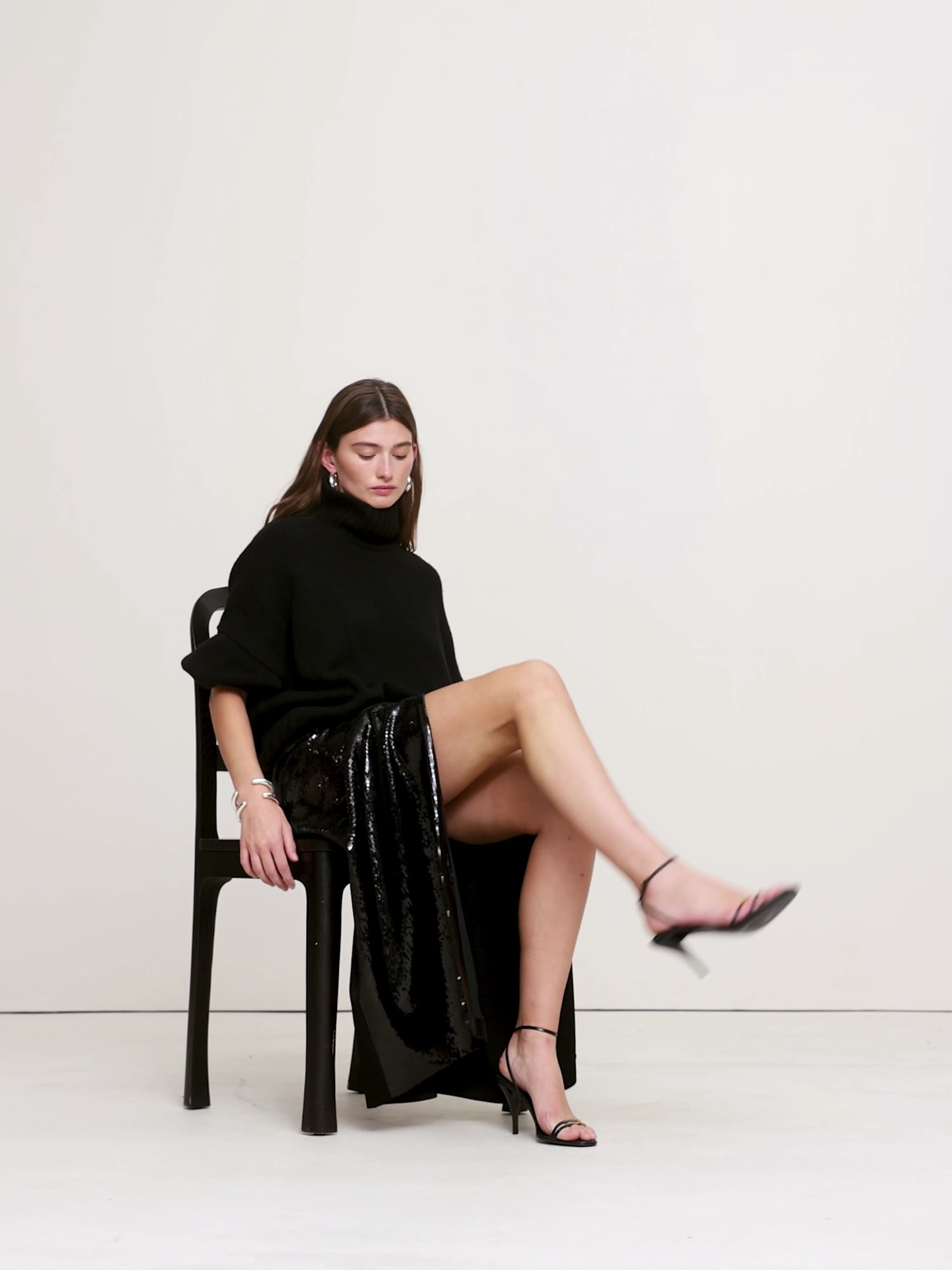 Ponte & Sequin Wrap Skirt