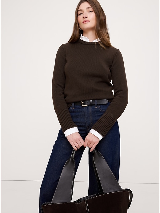 【新品】COTTON SILK L/S CREW NECK Larkspur Cotton-Silk Crew-Neck Sweater | Banana Republic