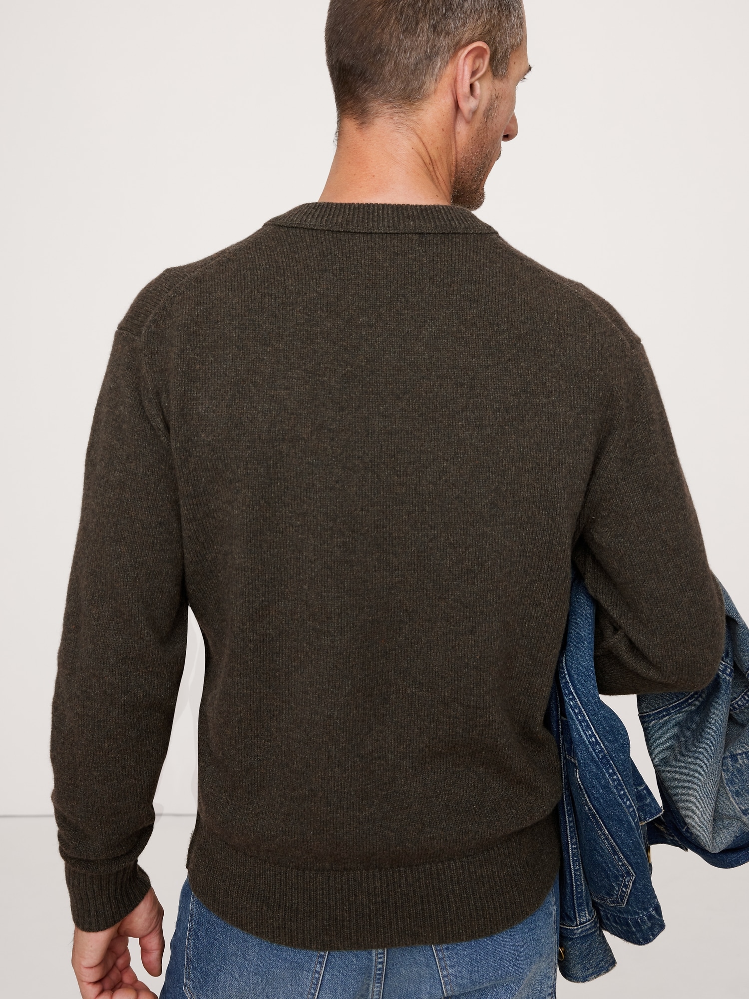 Image number 3 showing, Italian Merino-Blend V-Neck Sweater