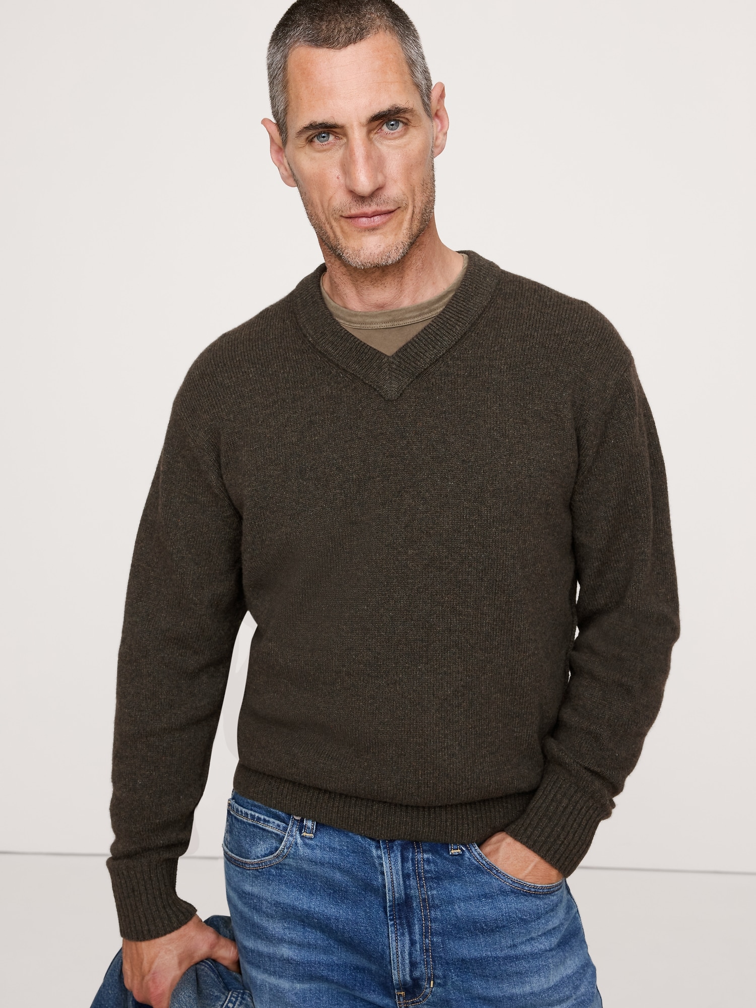 Image number 4 showing, Italian Merino-Blend V-Neck Sweater