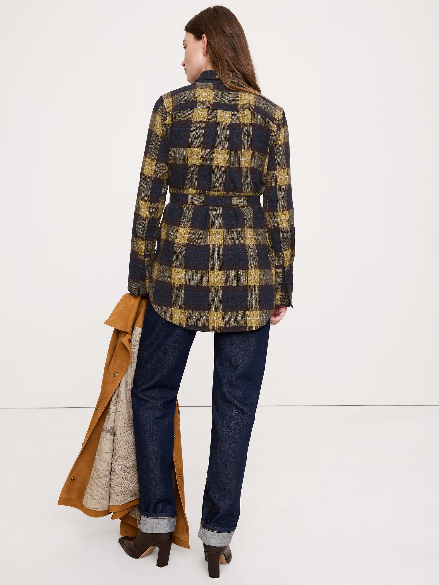 Image number 5 showing, Flannel Belted Tunic Shirt