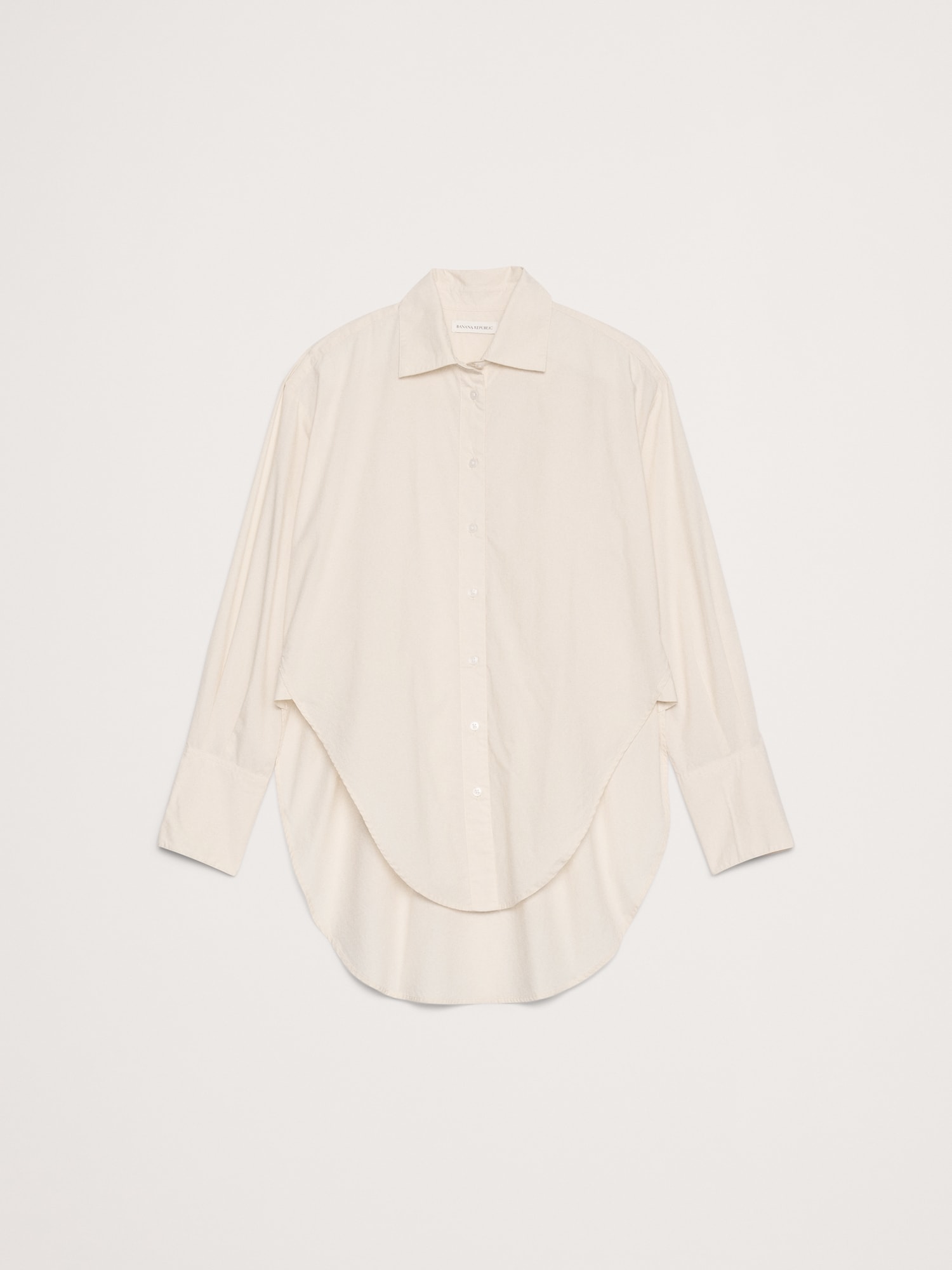 Image number 5 showing, Cotton Poplin Curve-Hem Shirt