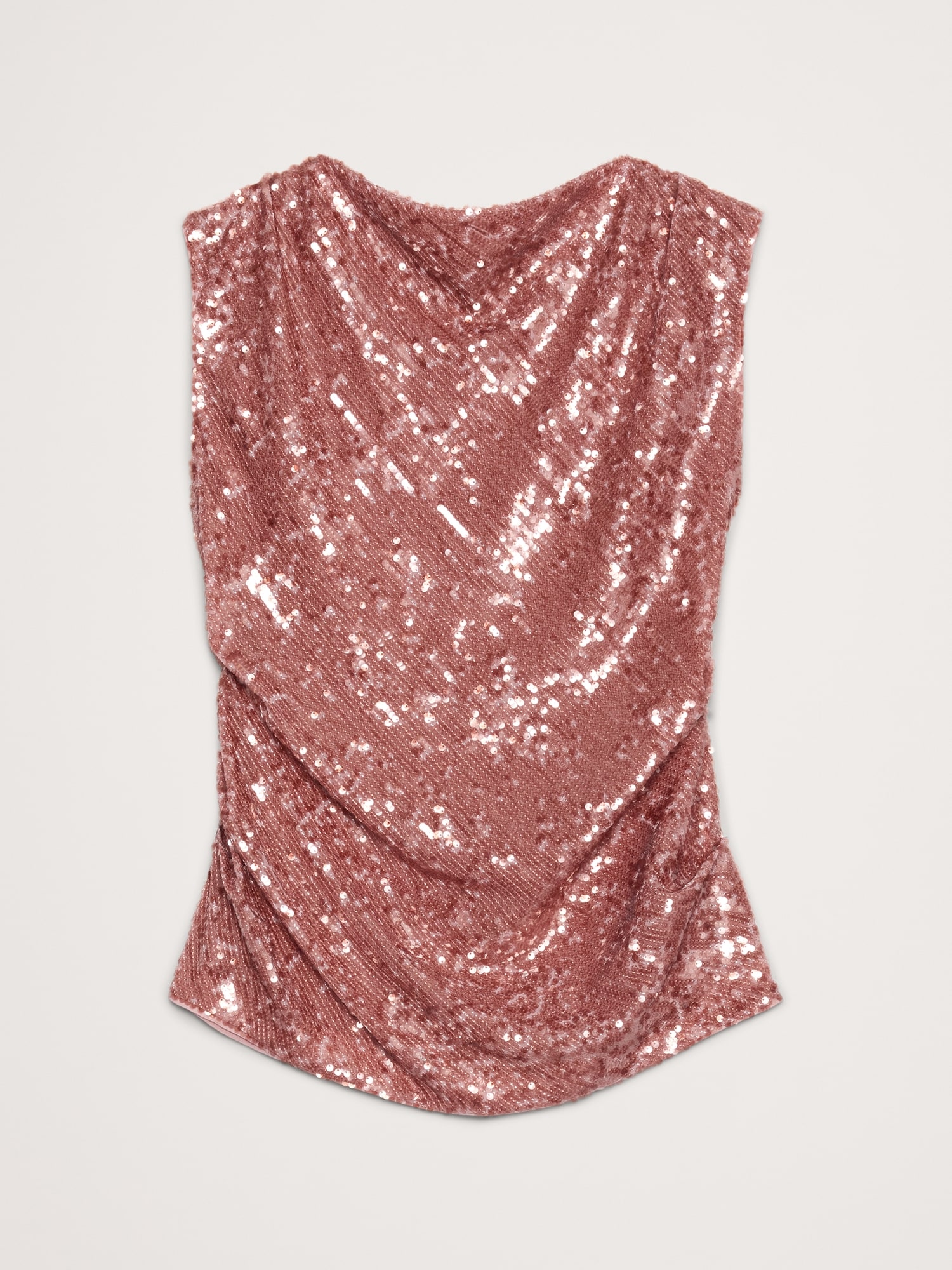Image number 4 showing, Bias-Cut Draped Sequin Top