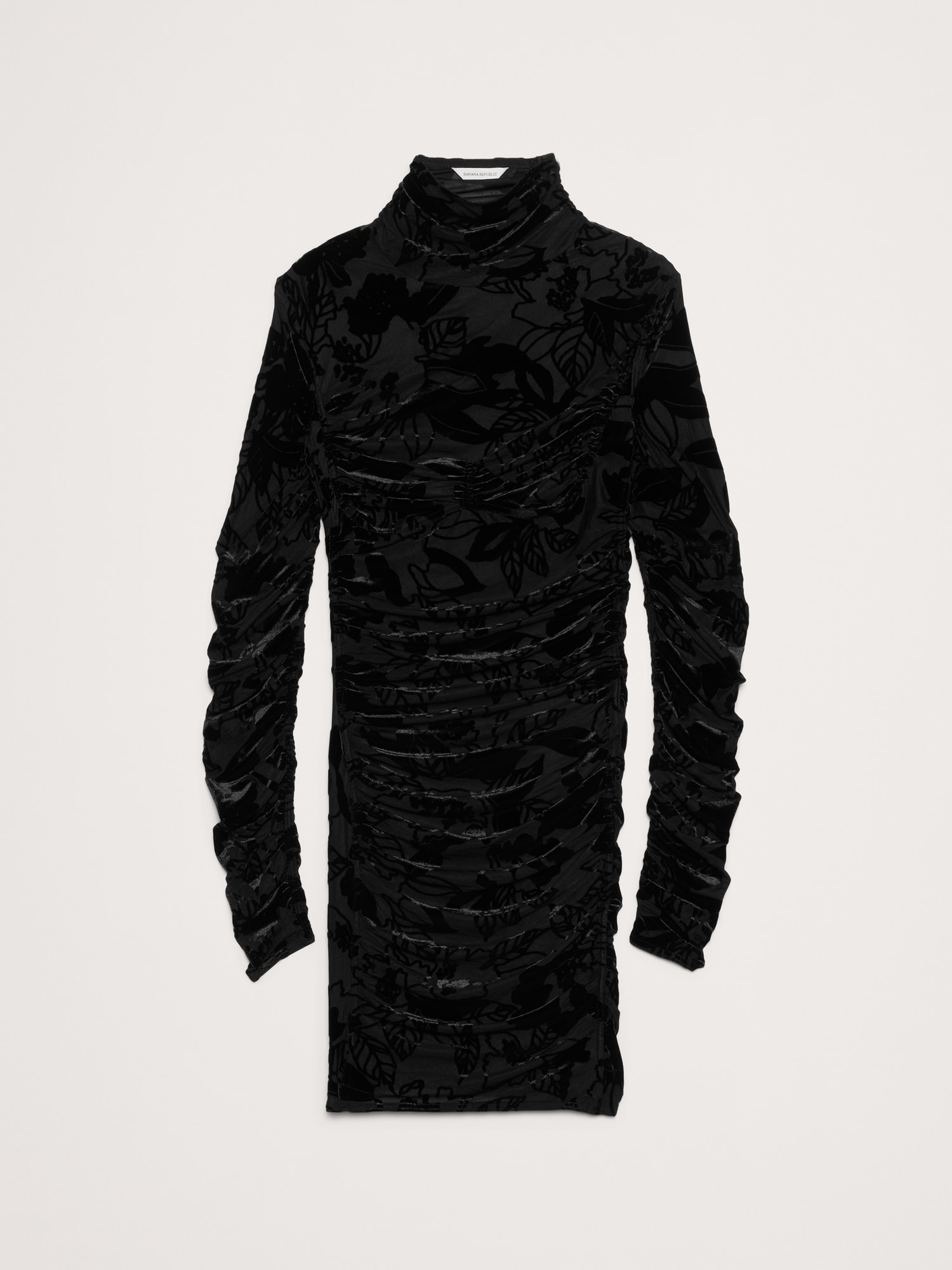 L'image numéro 4 présente Robe courte à fronces en velours à effet usé