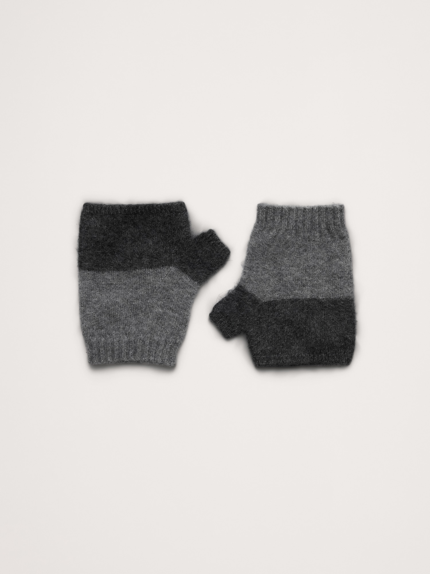 Image number 1 showing, Brushed Wool-Cashmere Fingerless Gloves