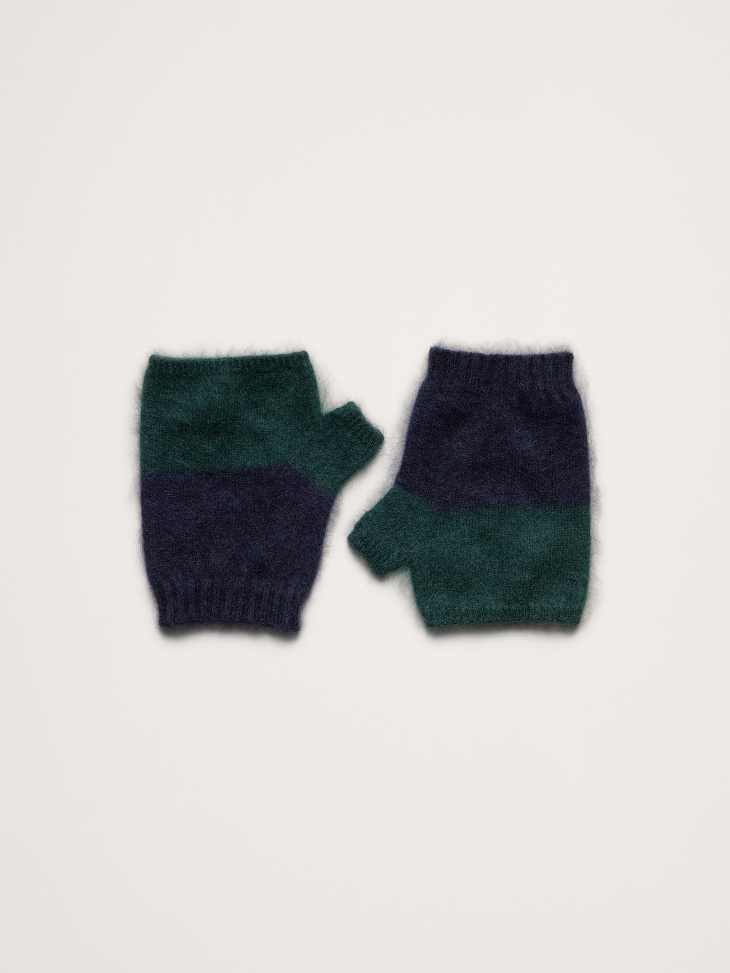 Gants sans doigts en laine brossée et cachemire - Vert Des Hauts Plateaux