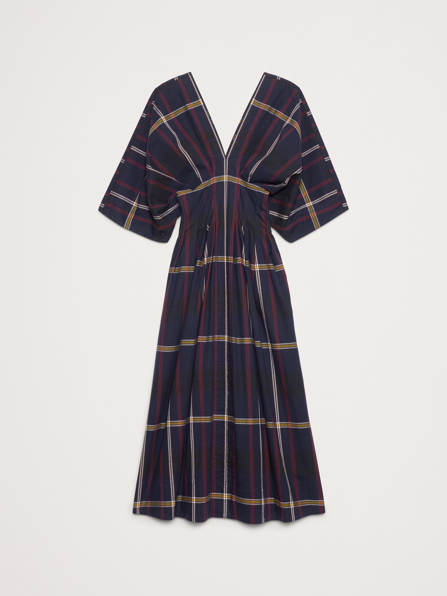 Image number 4 showing, Plaid Pleated Cotton Maxi Dress